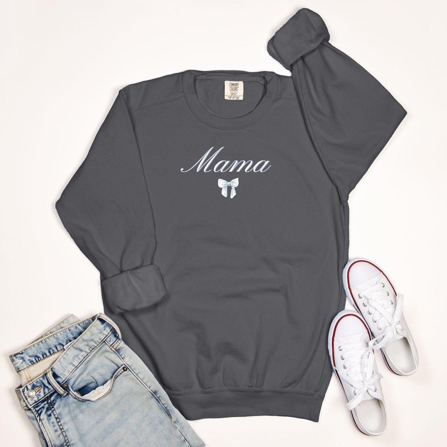 blue and white fall personalized sweatshirt mama - designs by pippa