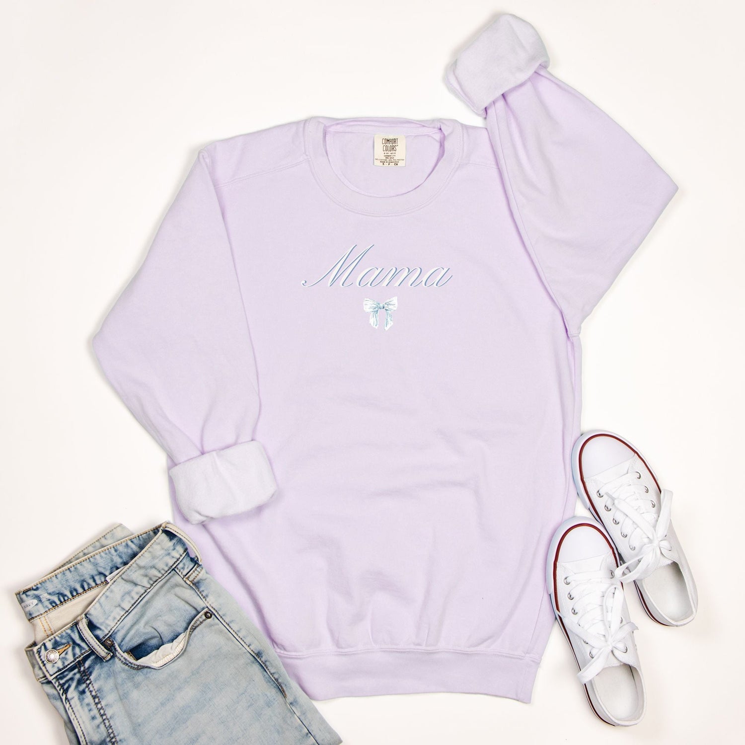 blue and white fall personalized sweatshirt mama - designs by pippa