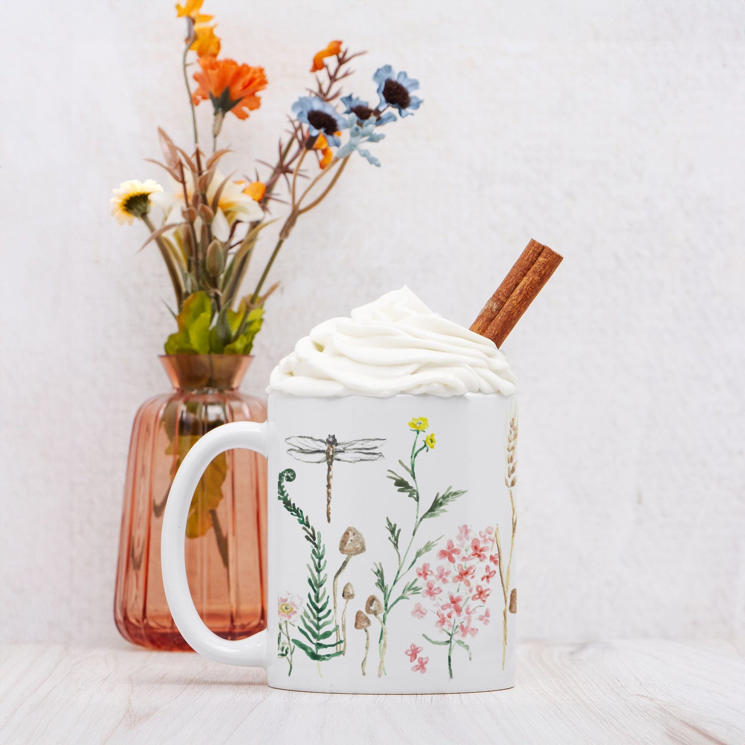 fall floral foliage mug - designs by pippa