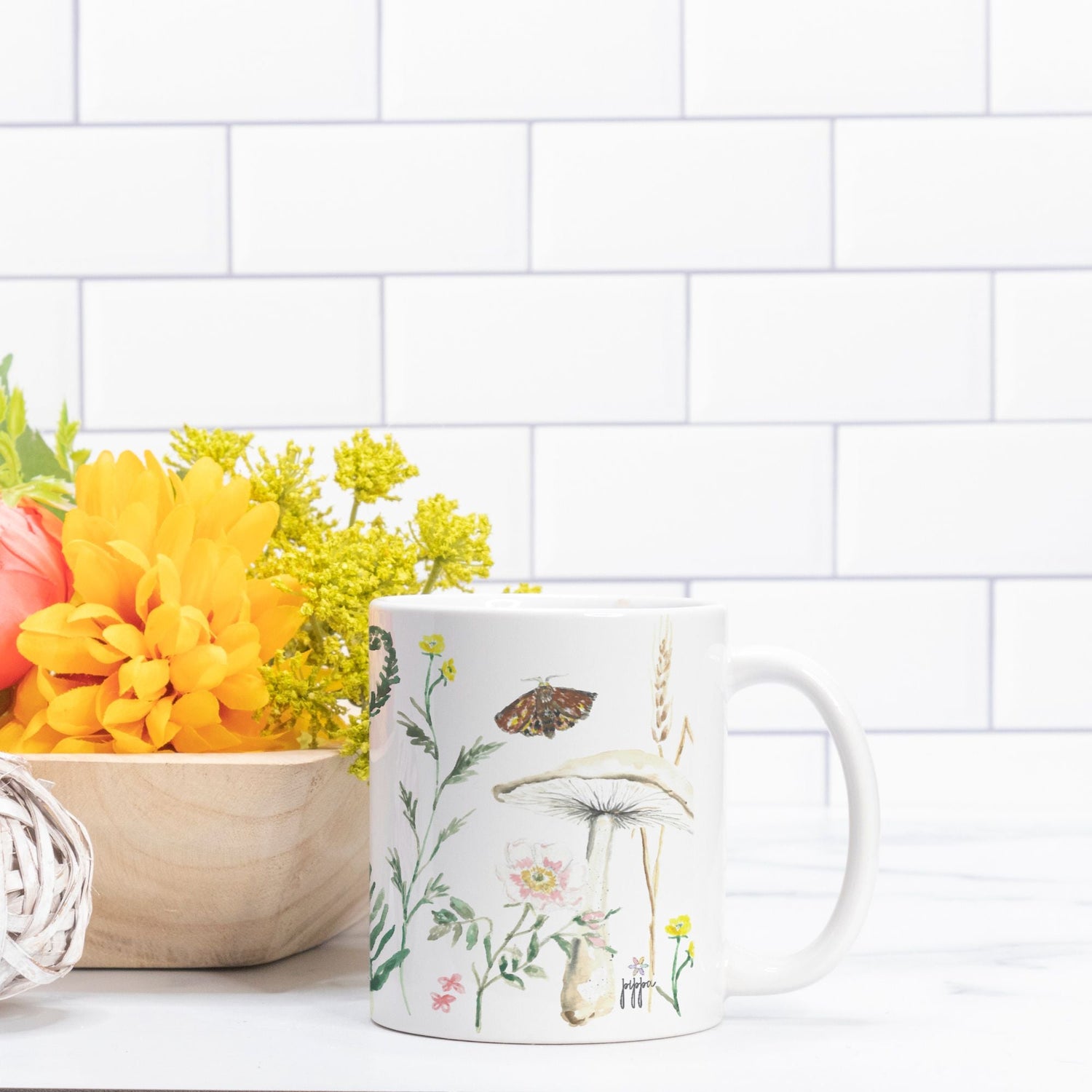 fall floral foliage mug - designs by pippa