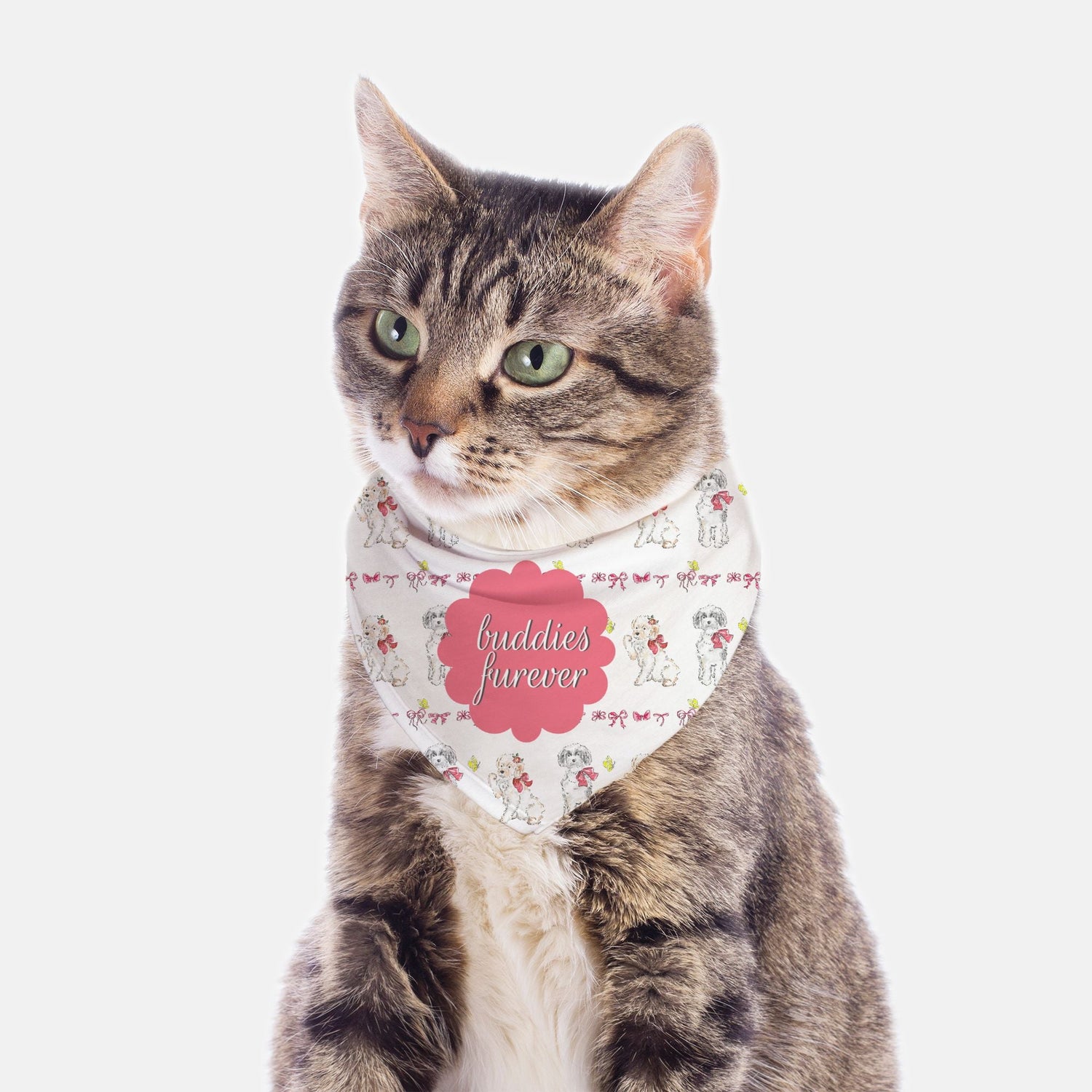 pink bow puppy custom small breed pet bandana - designs by pippa