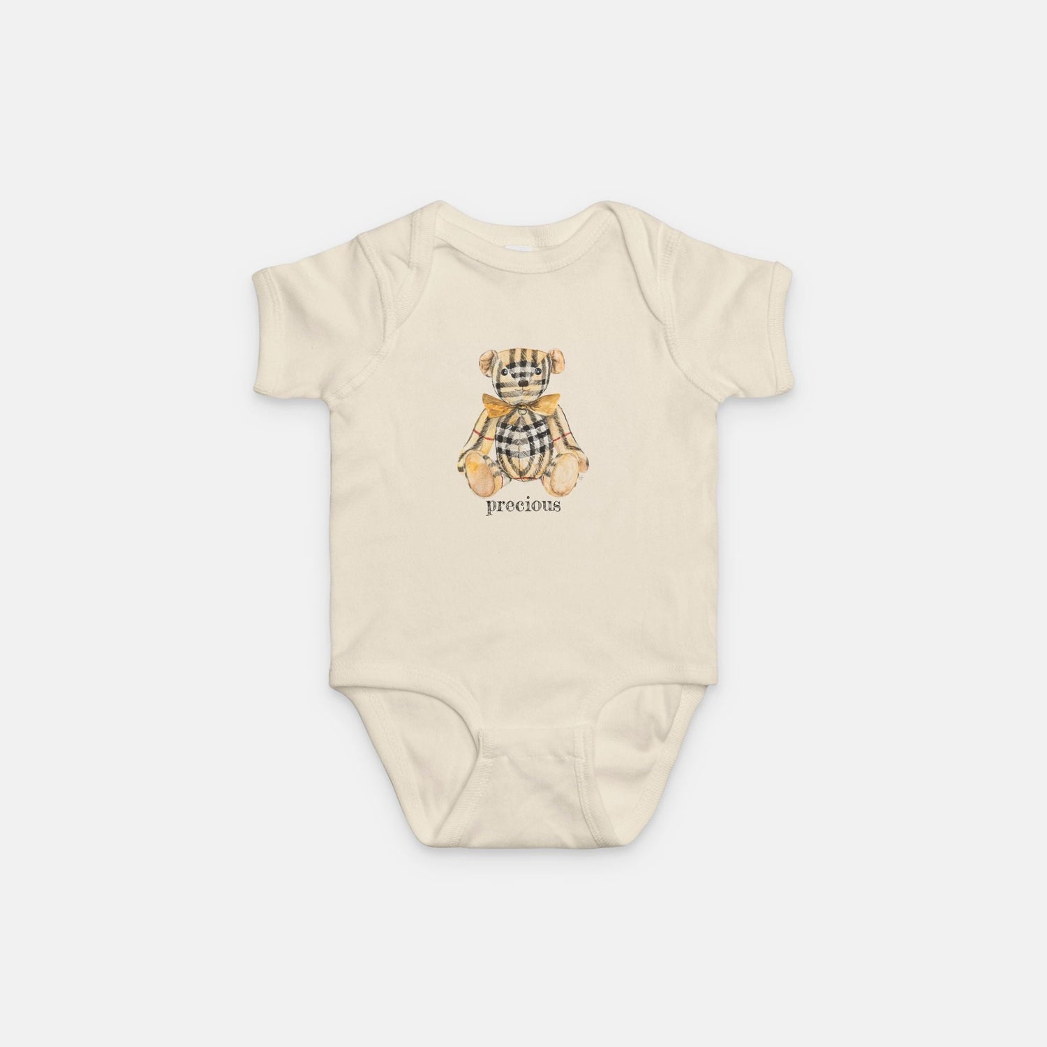 plaid bow bear berry custom baby suit 6 - 18m - designs by pippa