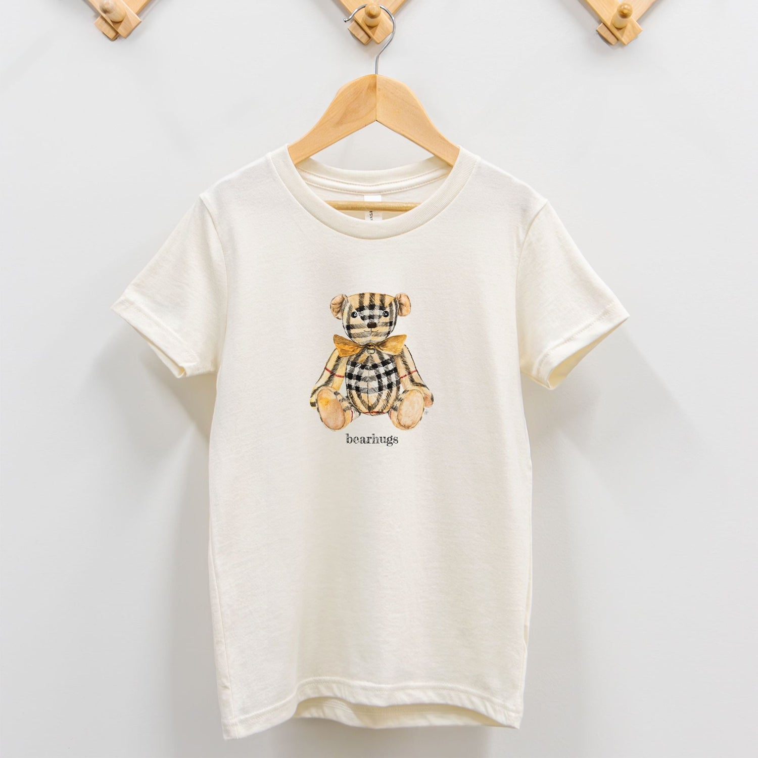 plaid bow bear berry custom toddler tee 2T - 5T - designs by pippa