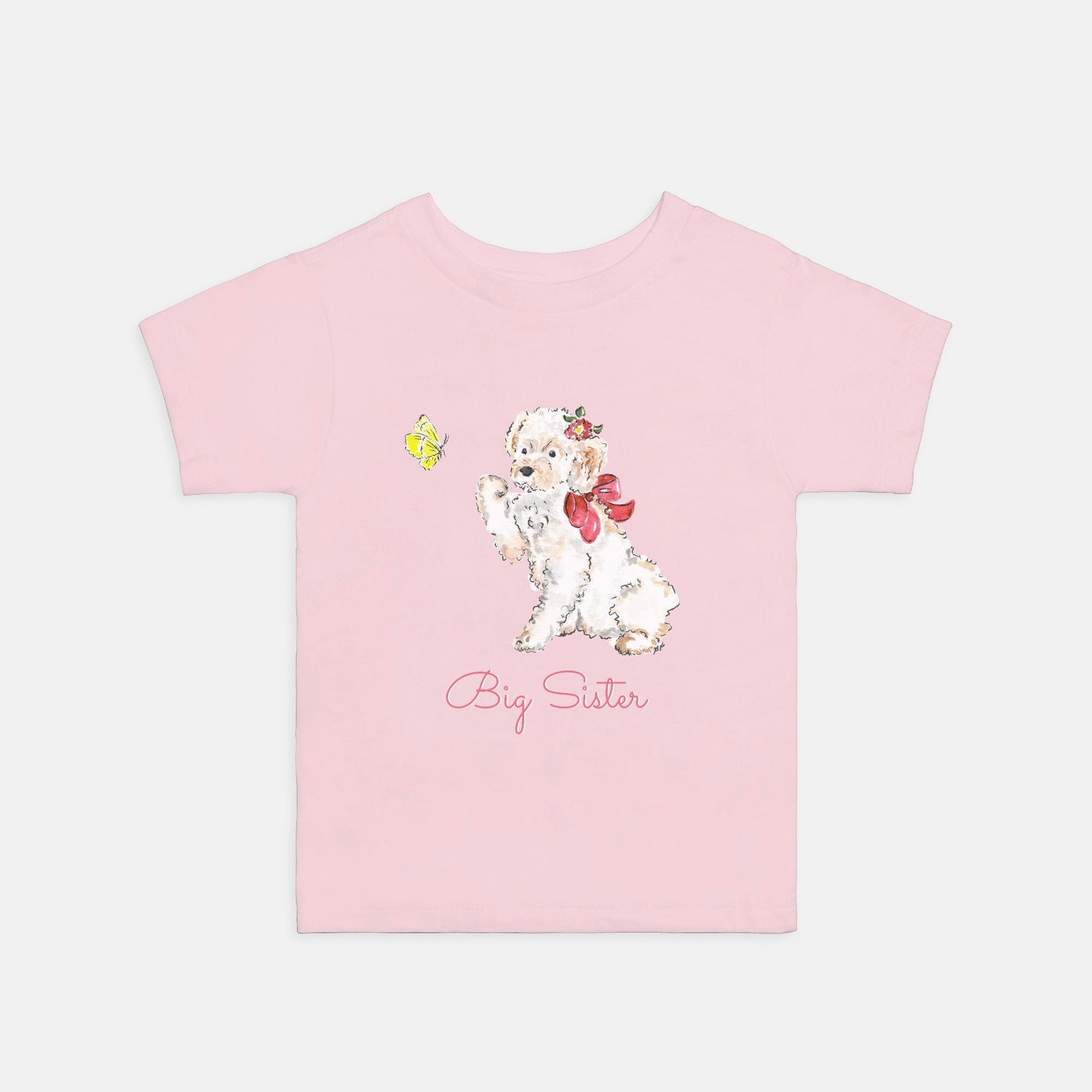 big sister butterfly bow puppy personalized girl tee 2T - 5T - designs by pippa