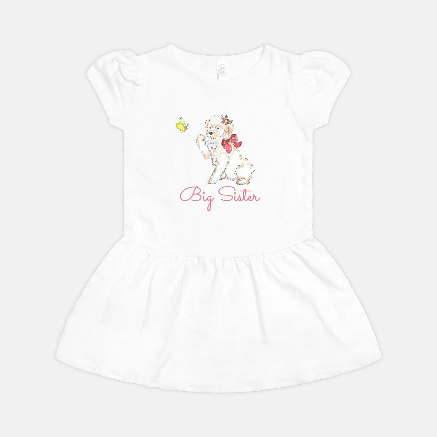 big sister custom puppy rib dress 2T - 5/6T - designs by pippa