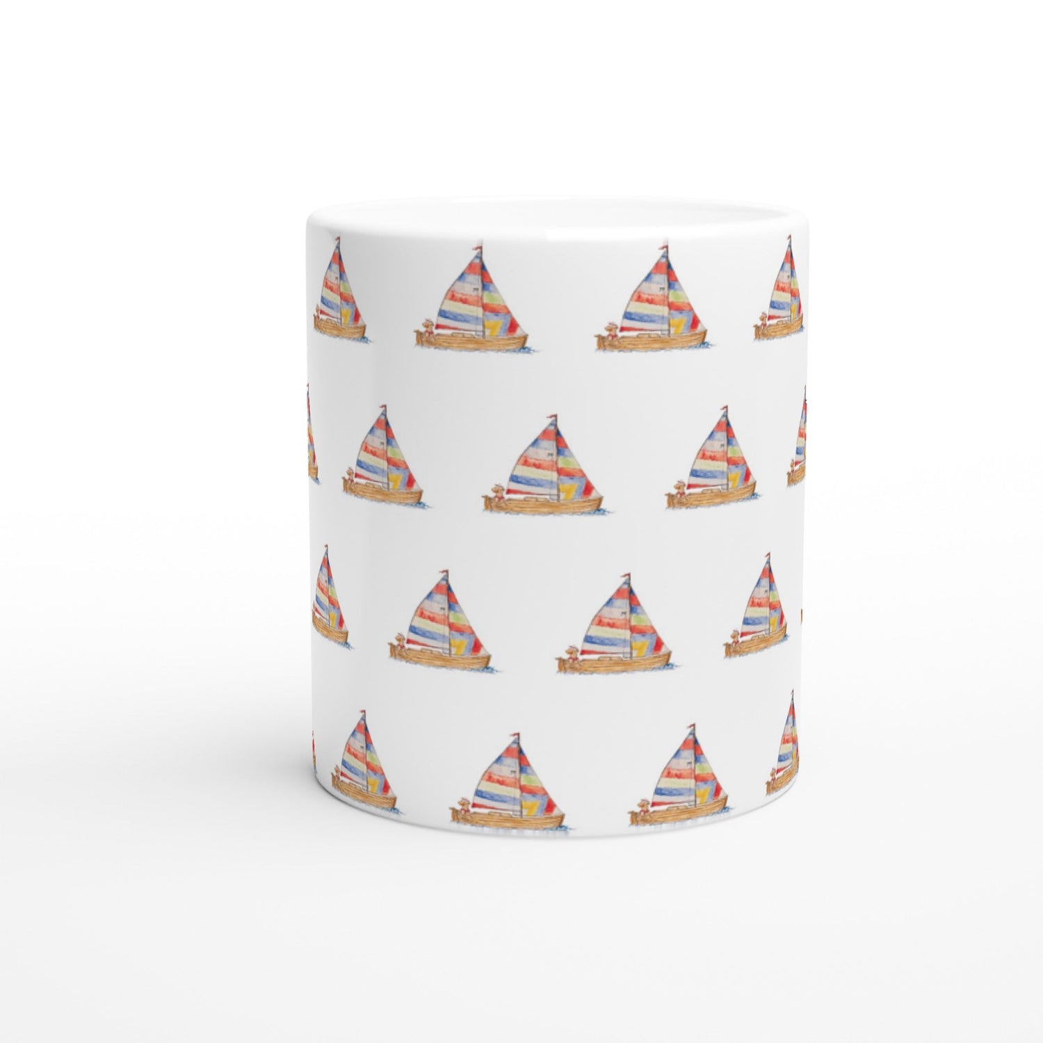 boy sailboat pattern ceramic mug - designs by pippa