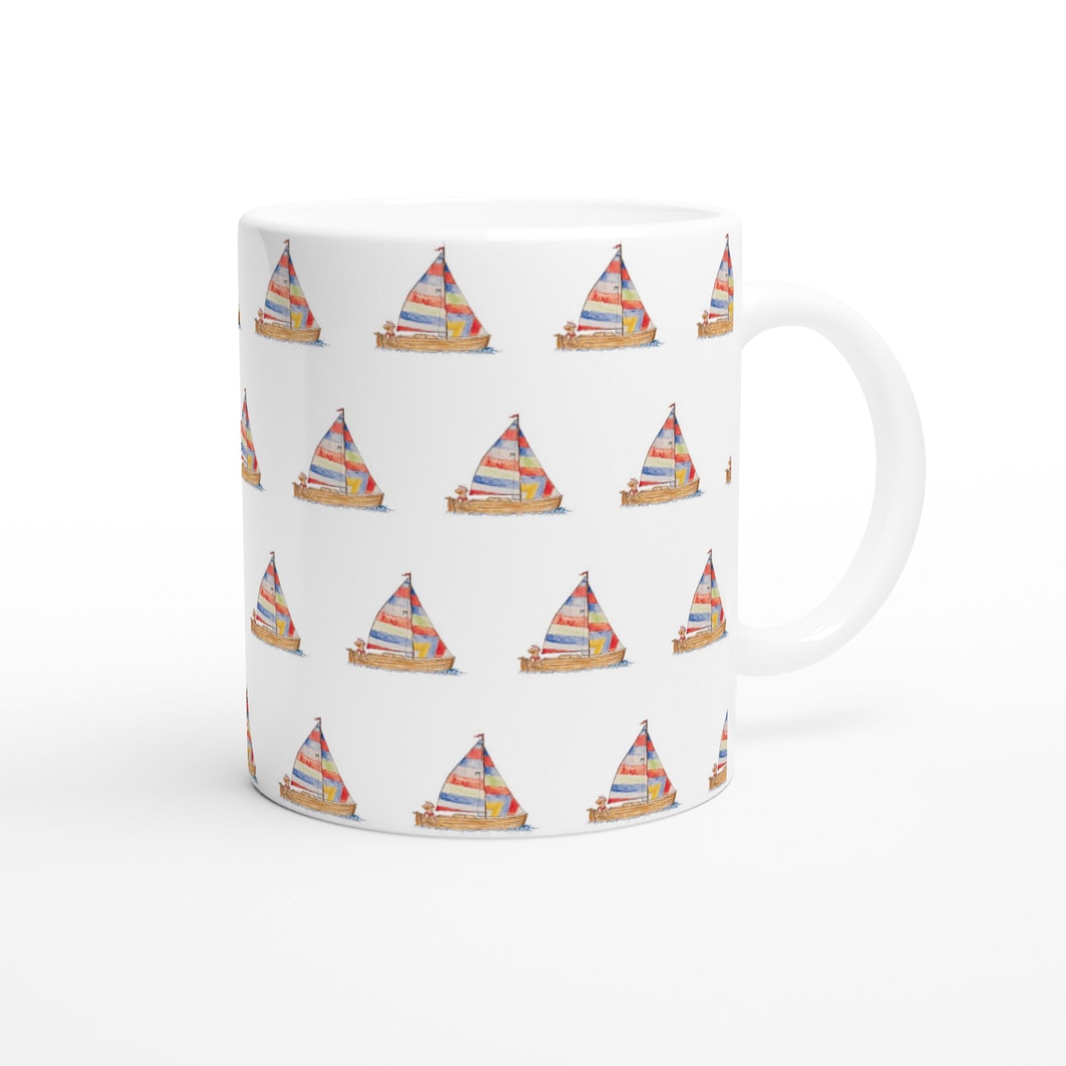 boy sailboat pattern ceramic mug - designs by pippa