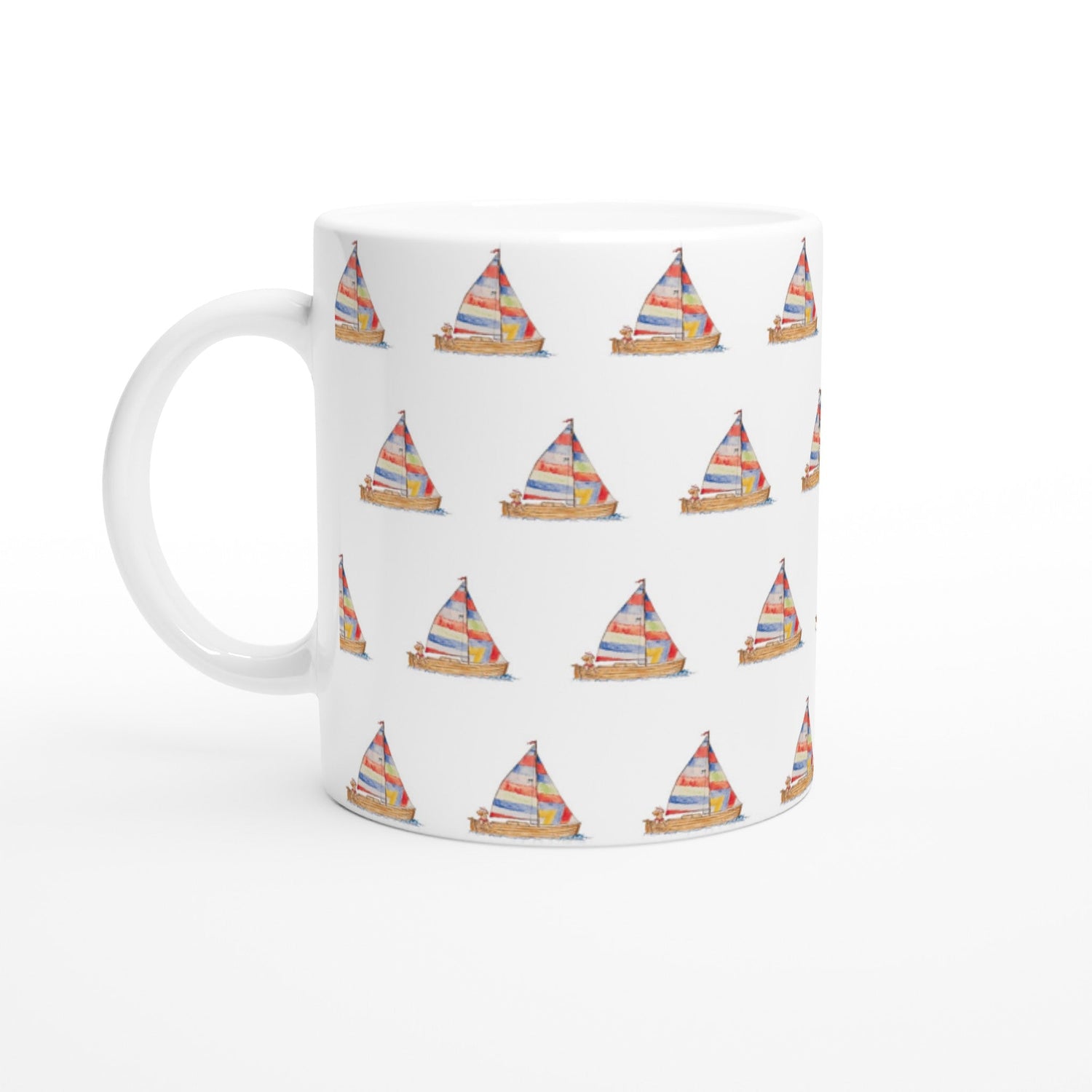 boy sailboat pattern ceramic mug - designs by pippa