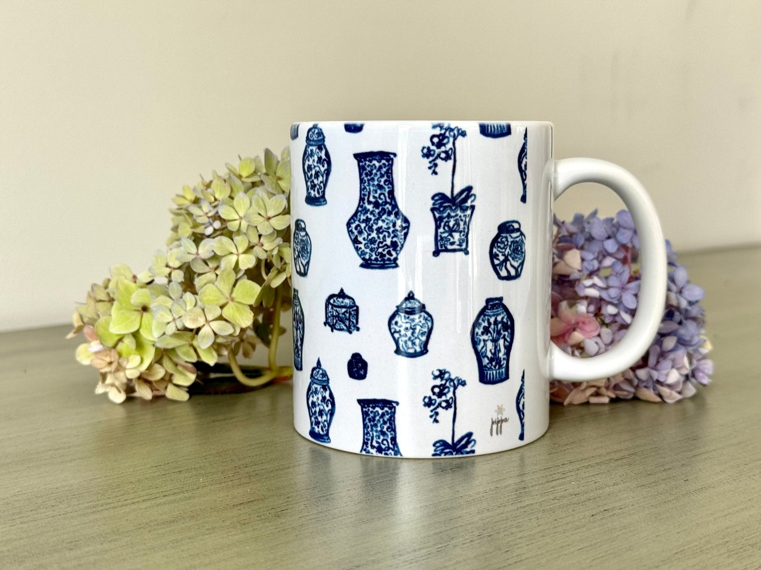 chinoiserie orchid ceramic mug - designs by pippa