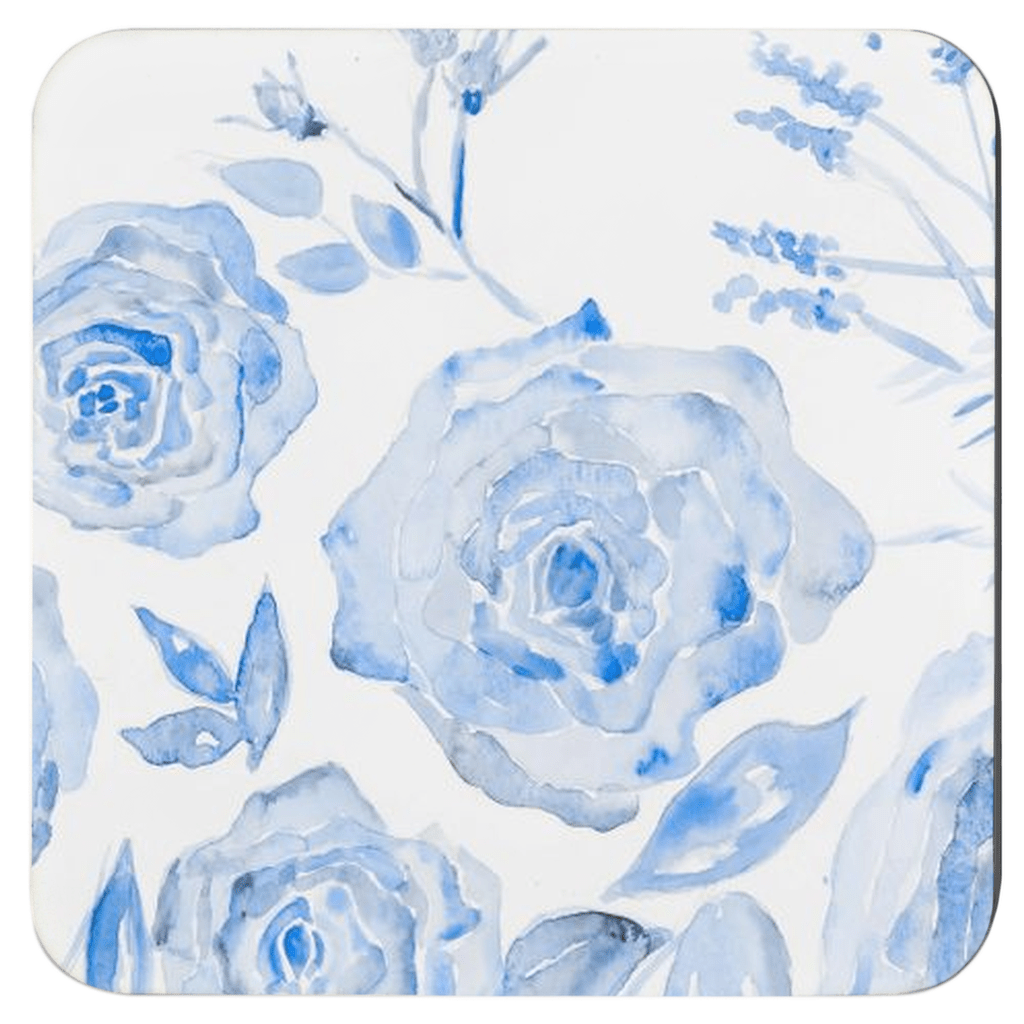 chinoiserie rose bleu coasters - designs by pippa