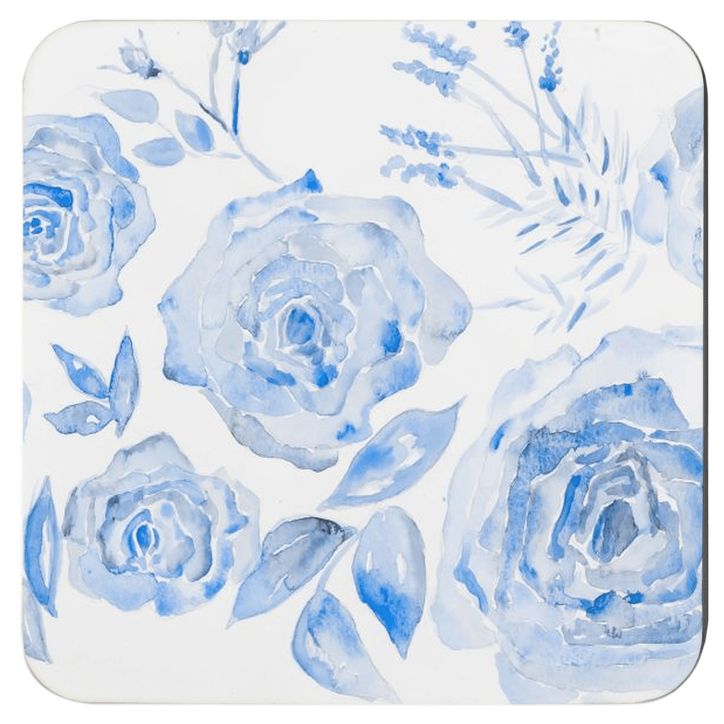 chinoiserie rose bleu coasters - designs by pippa