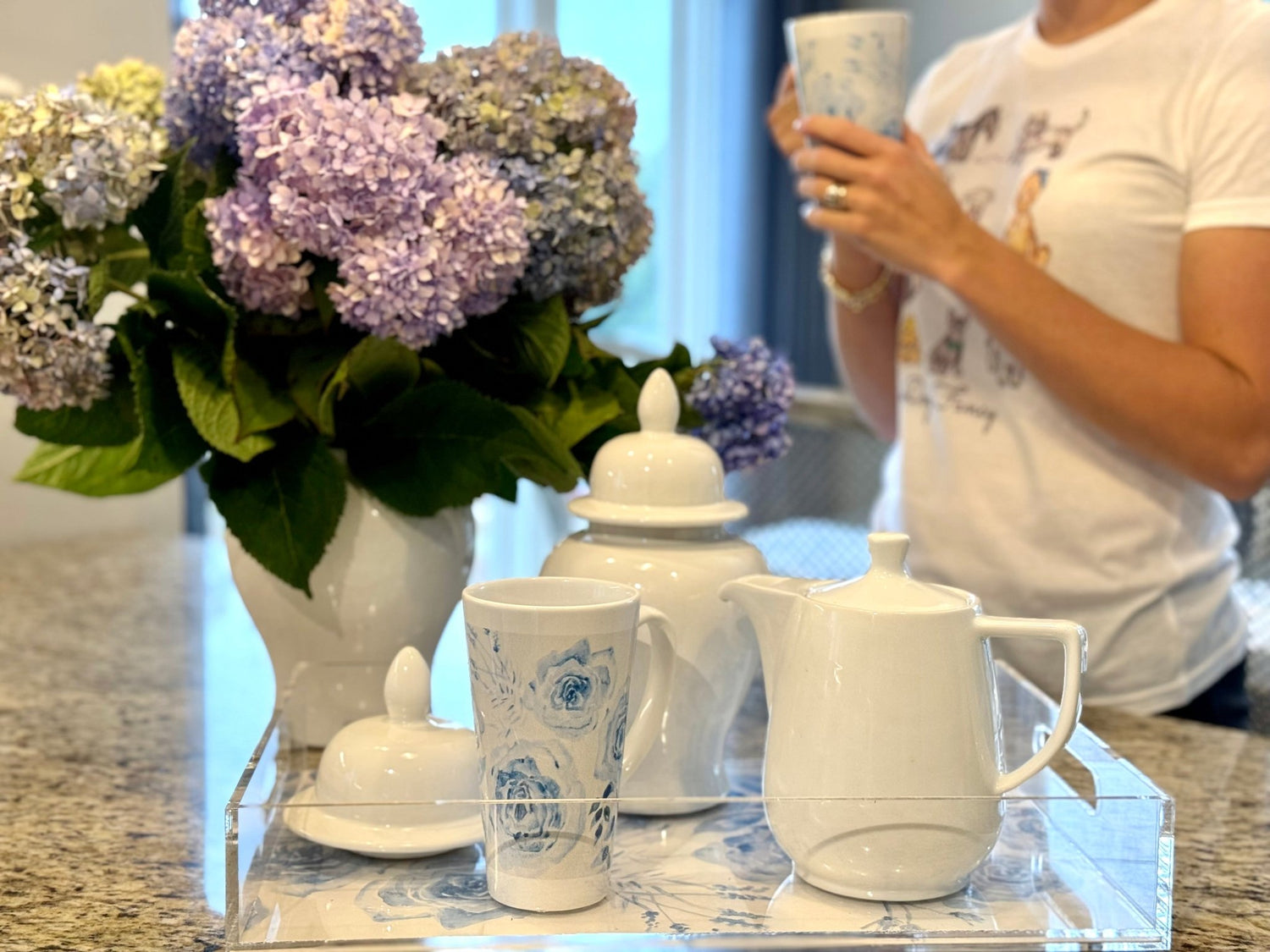 chinoiserie rose bleu interchangeable acrylic trays - designs by pippa