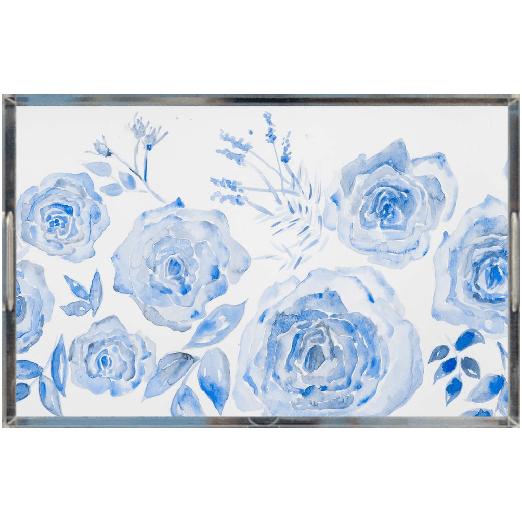 chinoiserie rose bleu interchangeable acrylic trays - designs by pippa