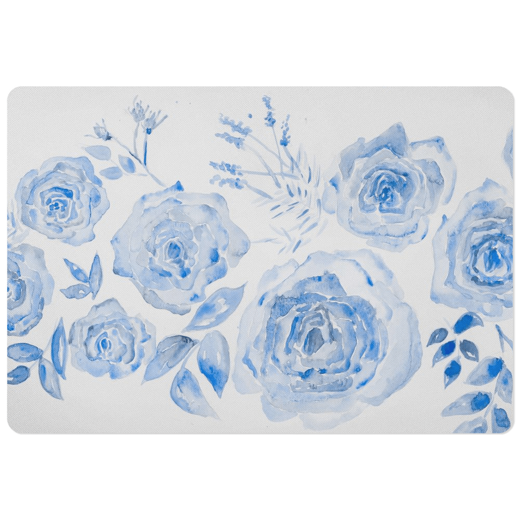 chinoiserie rose blue pet placemats - designs by pippa