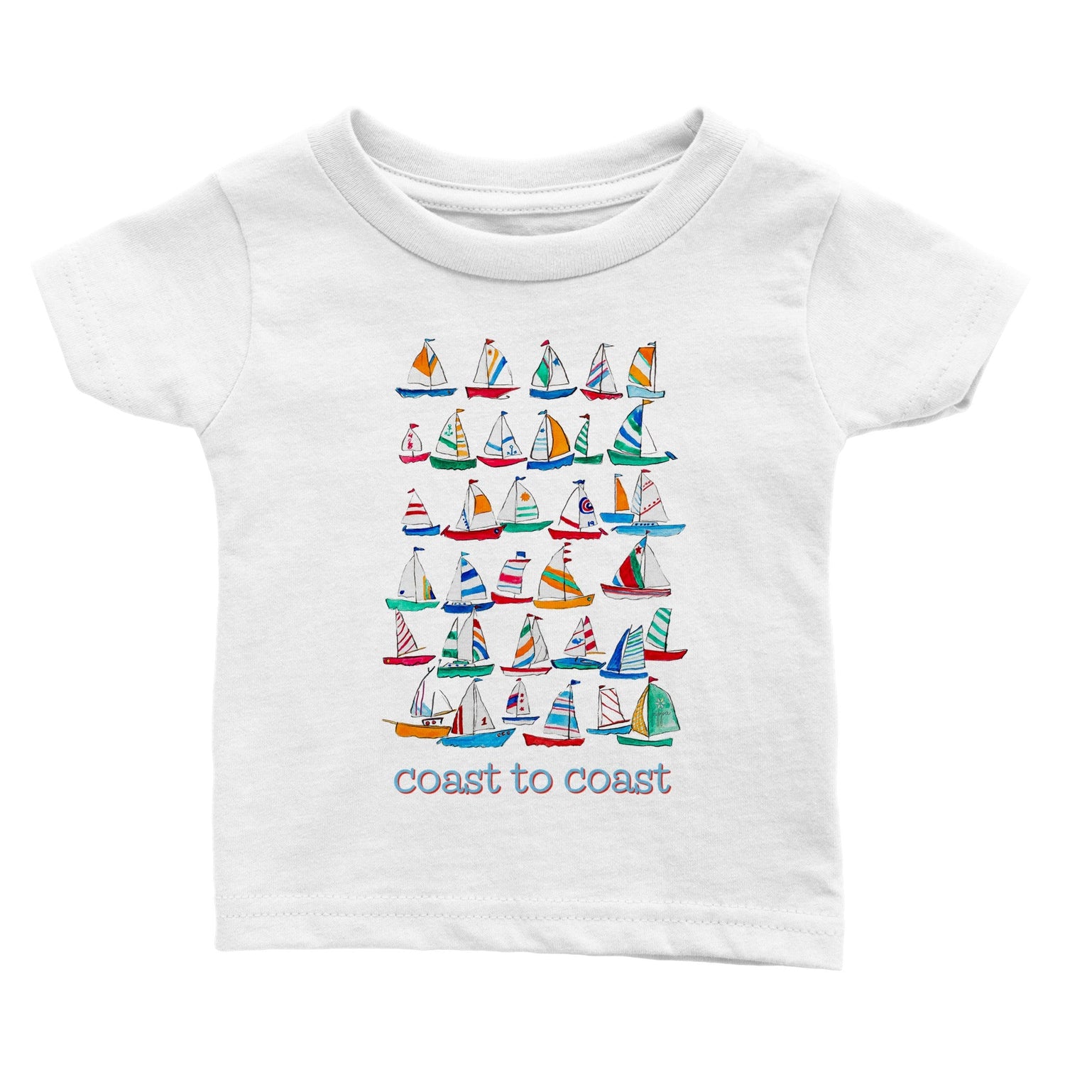 coast to coast sailboat classic baby crewneck tee - designs by pippa