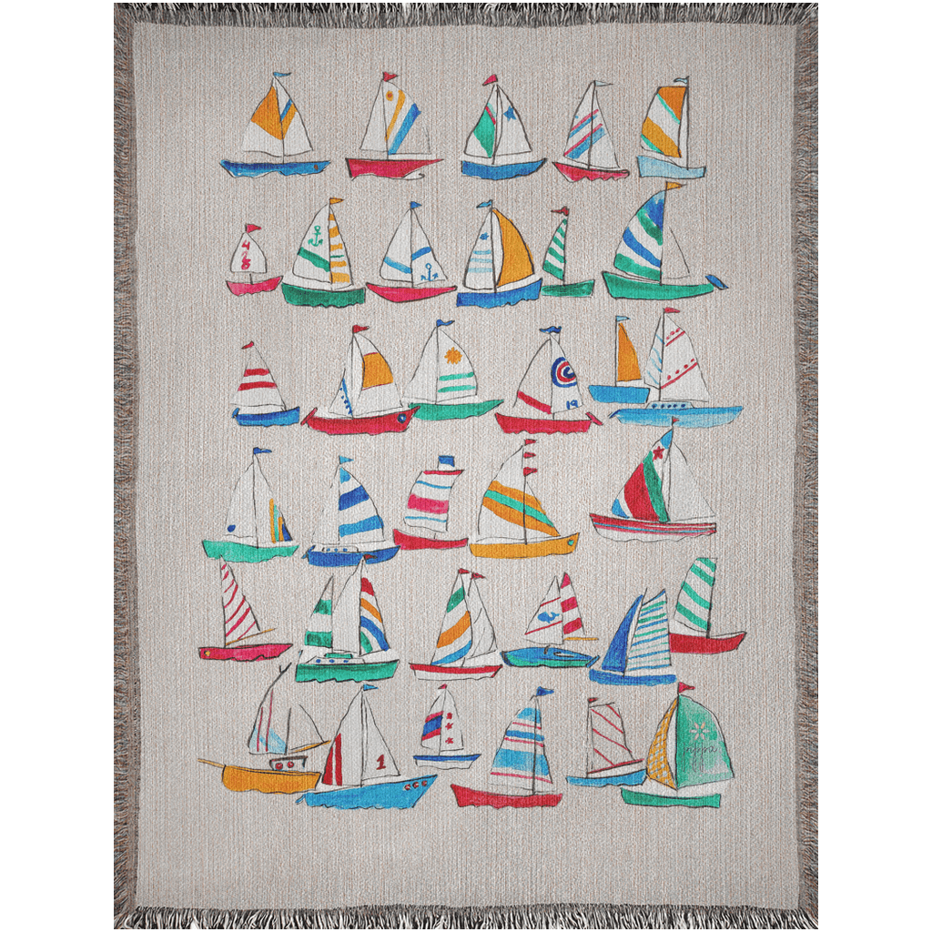 coast to coast sails woven blanket - designs by pippa