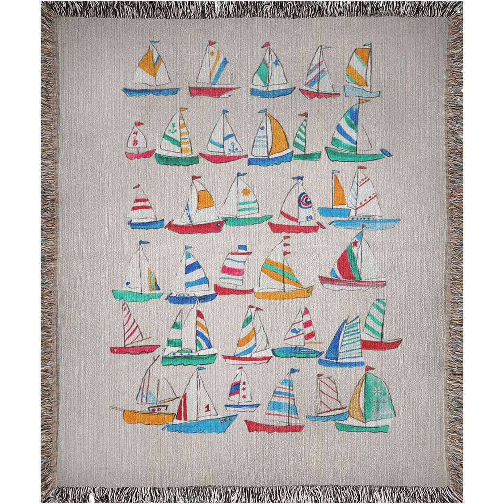 coast to coast sails woven blanket - designs by pippa