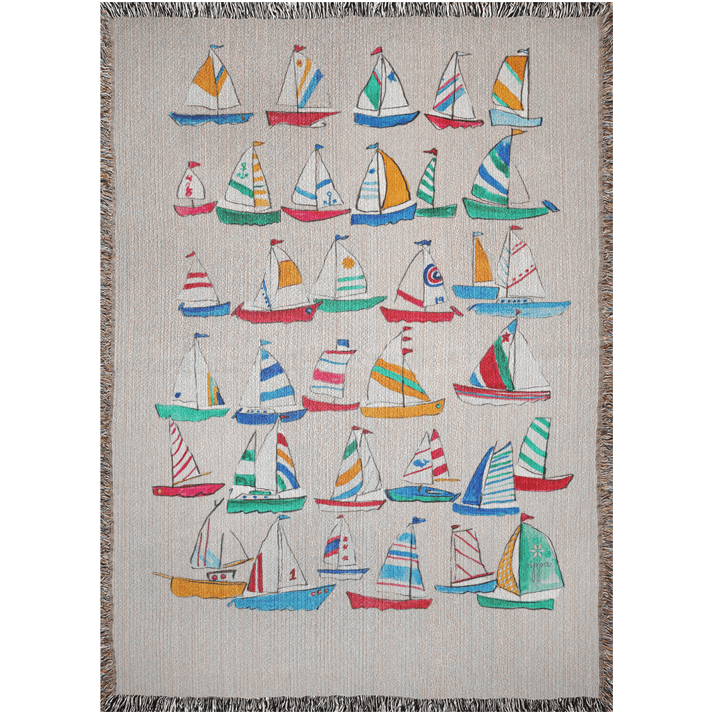 coast to coast sails woven blanket - designs by pippa