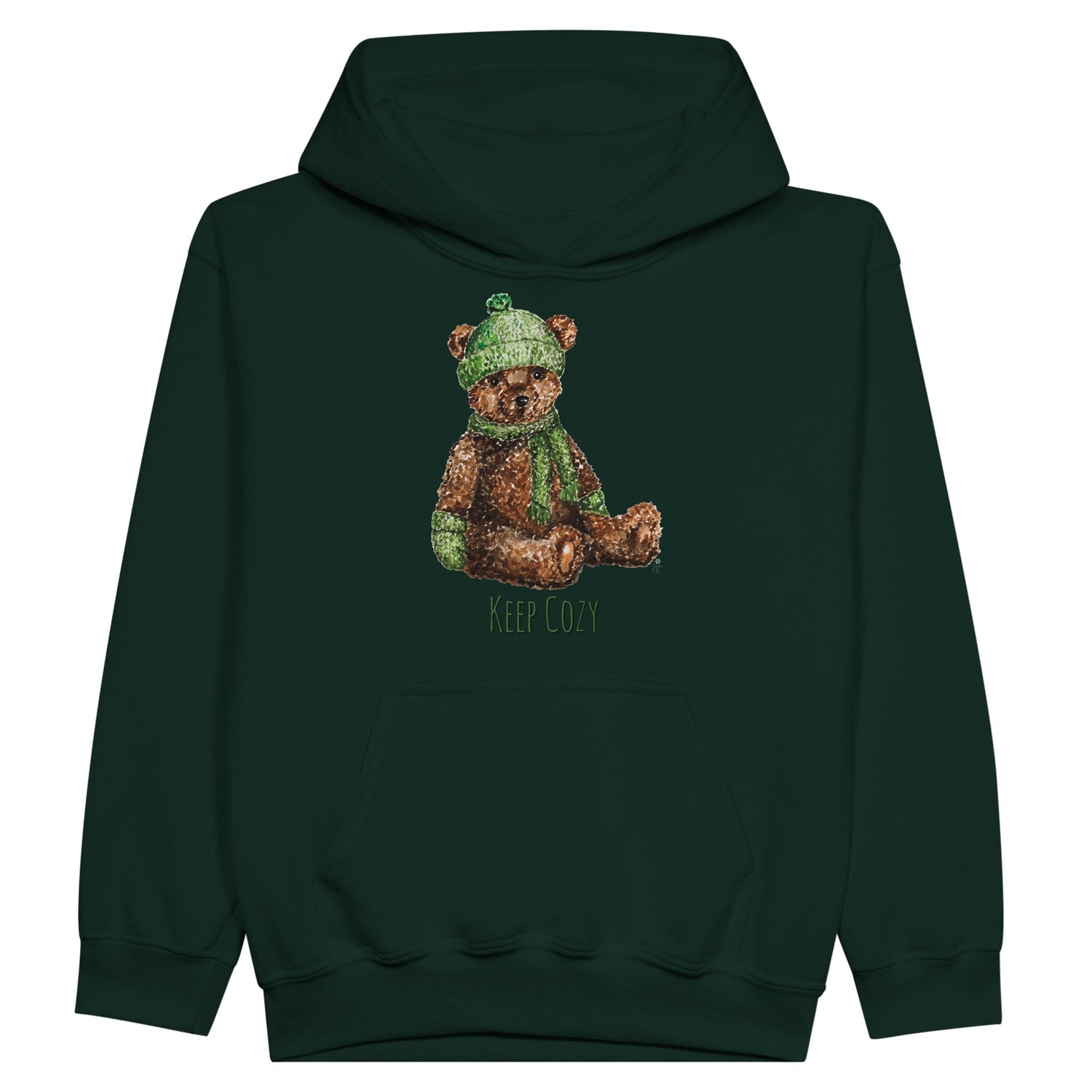 cozy winter teddy personalized classic kids pullover hoodie - designs by pippa