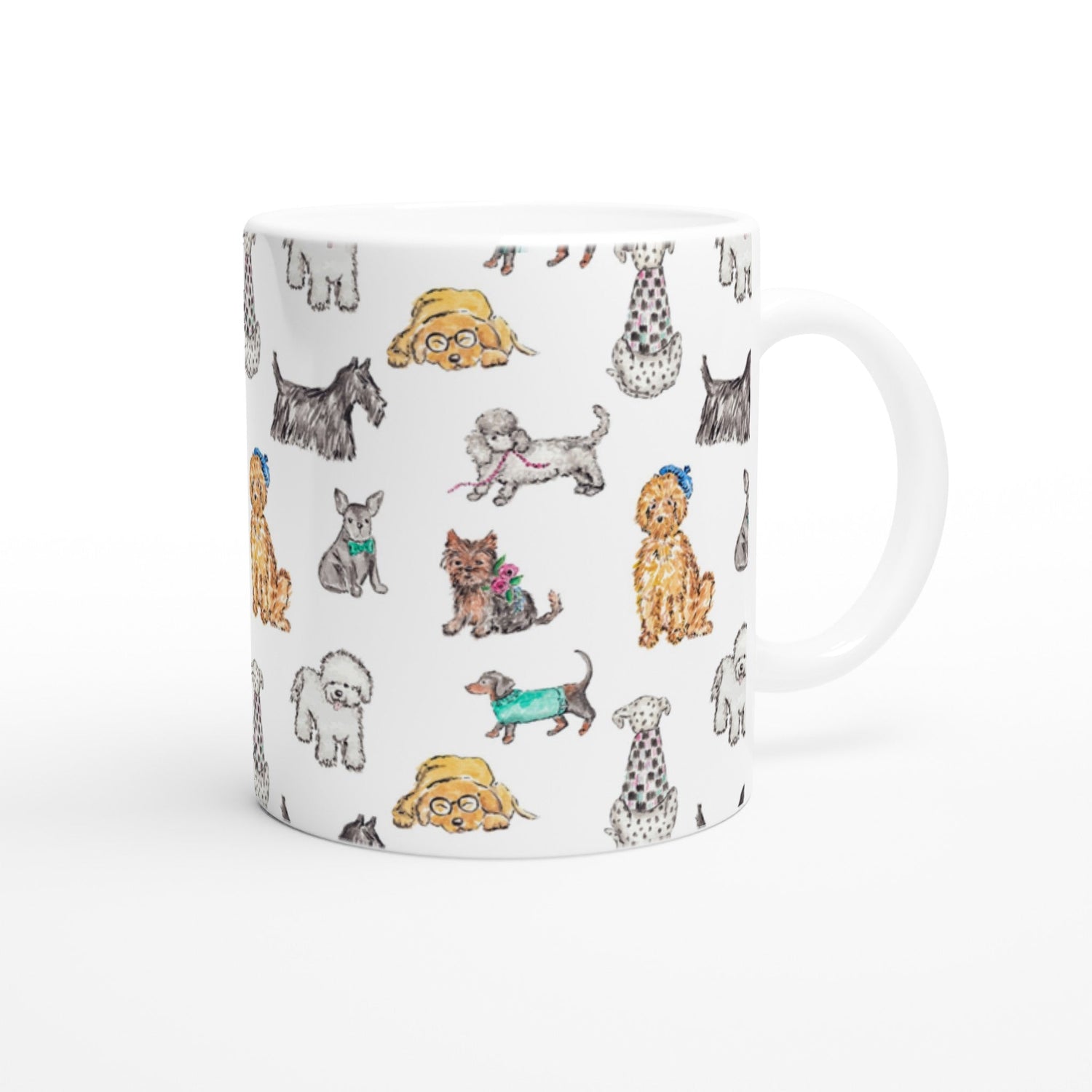 dog fancy pattern ceramic mug - designs by pippa