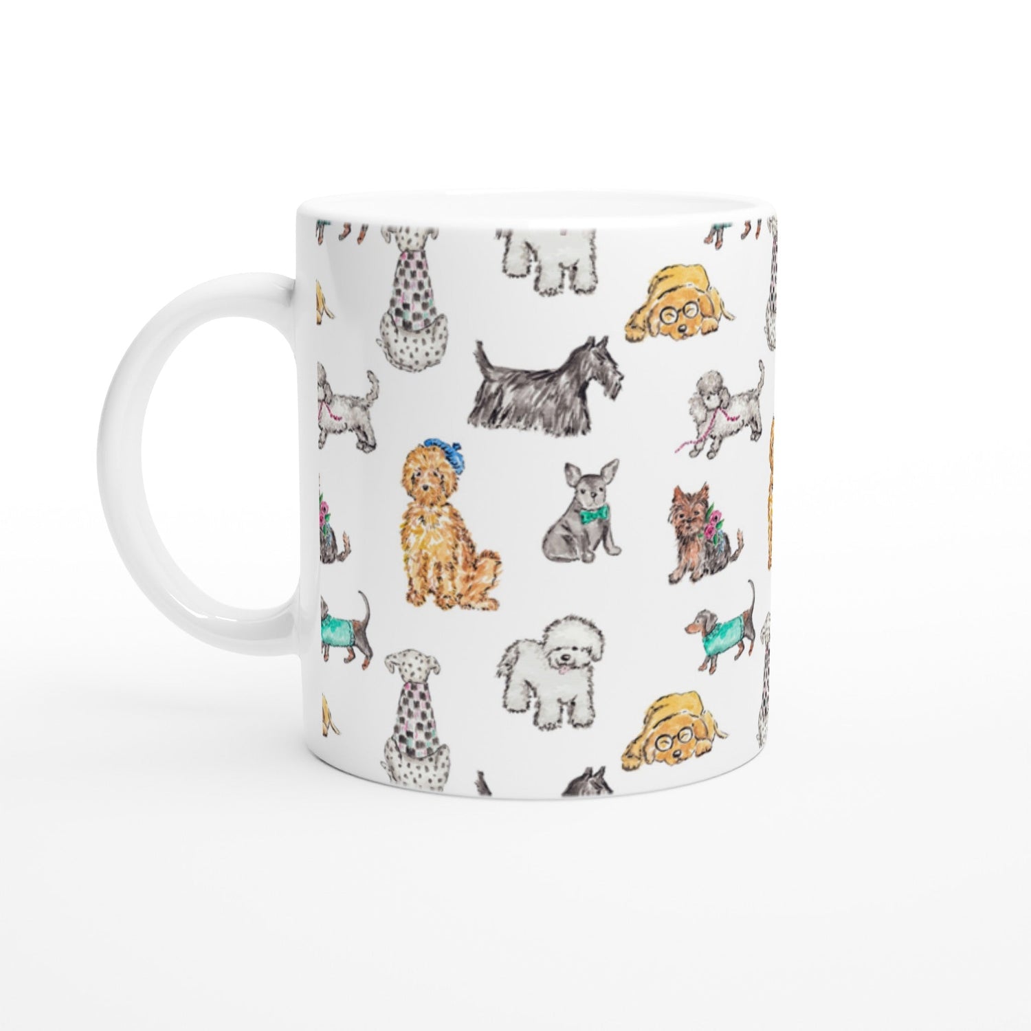 dog fancy pattern ceramic mug - designs by pippa