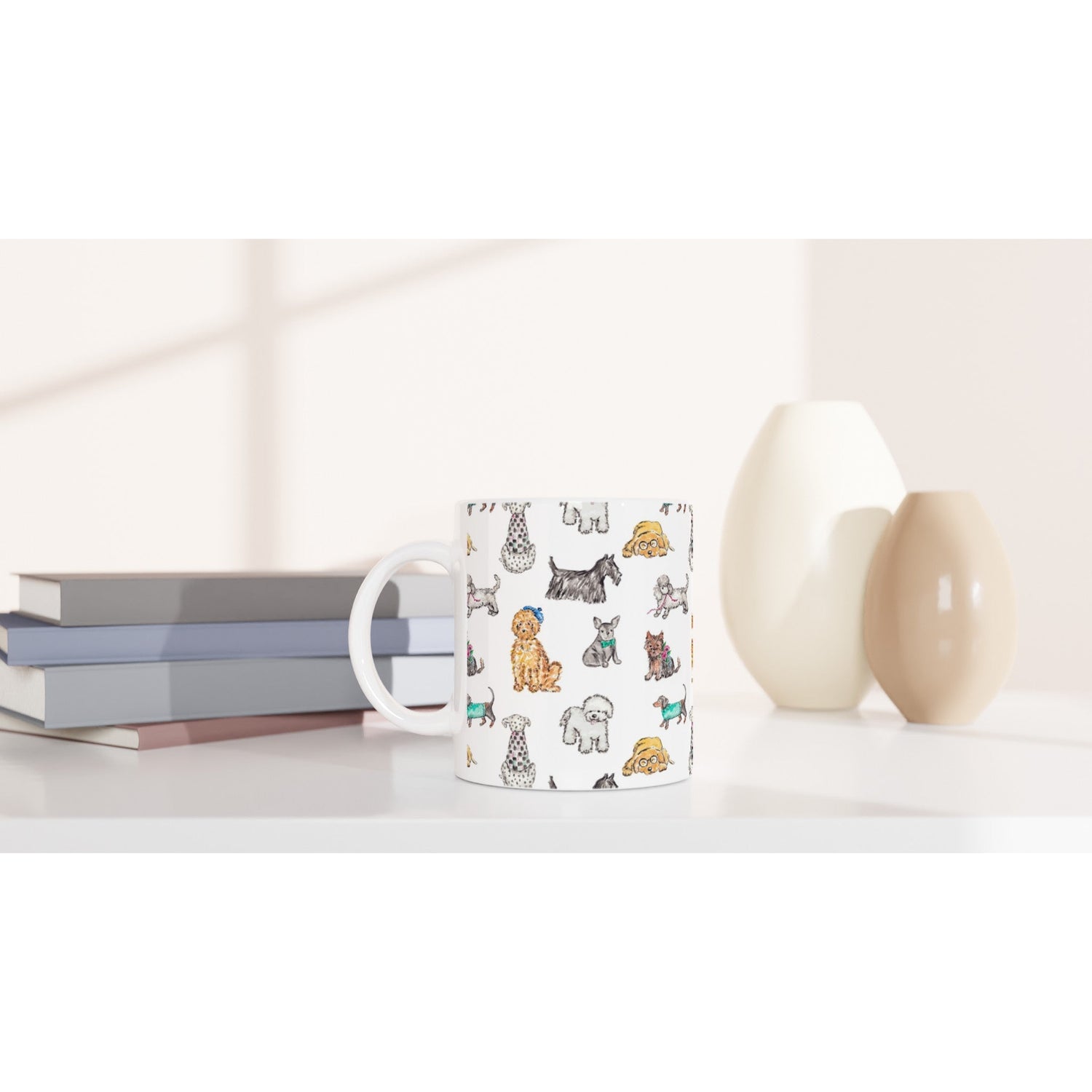 dog fancy pattern ceramic mug - designs by pippa