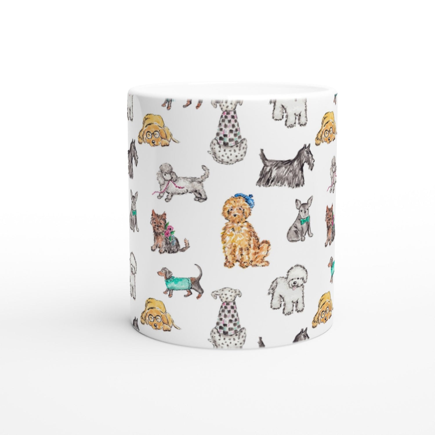 dog fancy pattern ceramic mug - designs by pippa