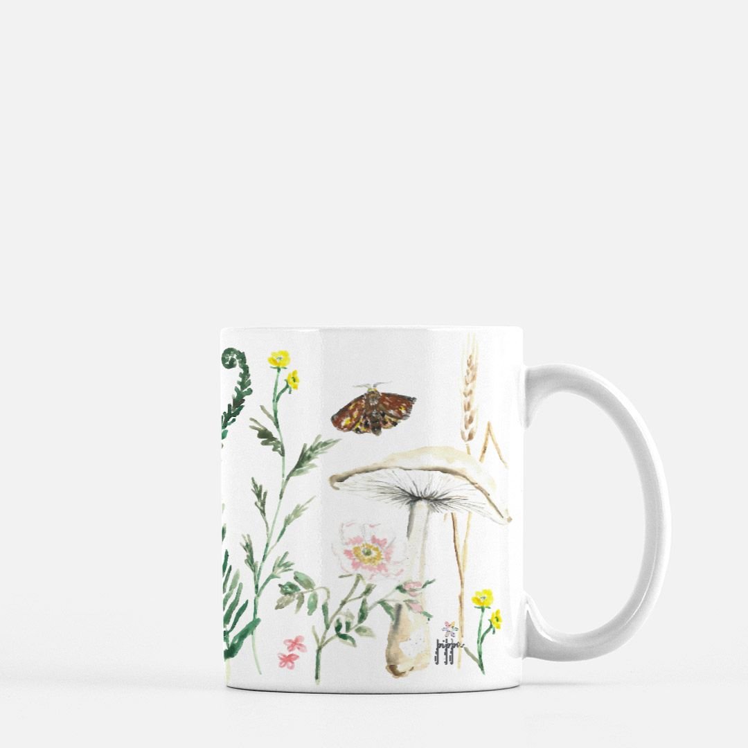 fall floral foliage mug - designs by pippa