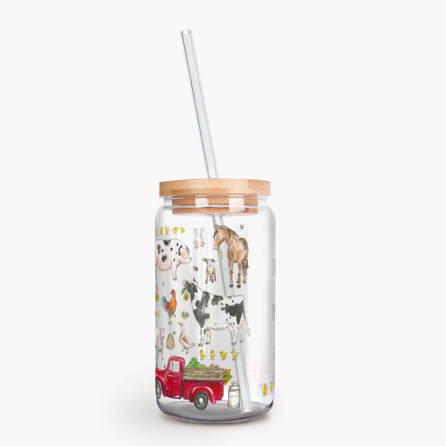 iced coffee glass farm customized - designs by pippa