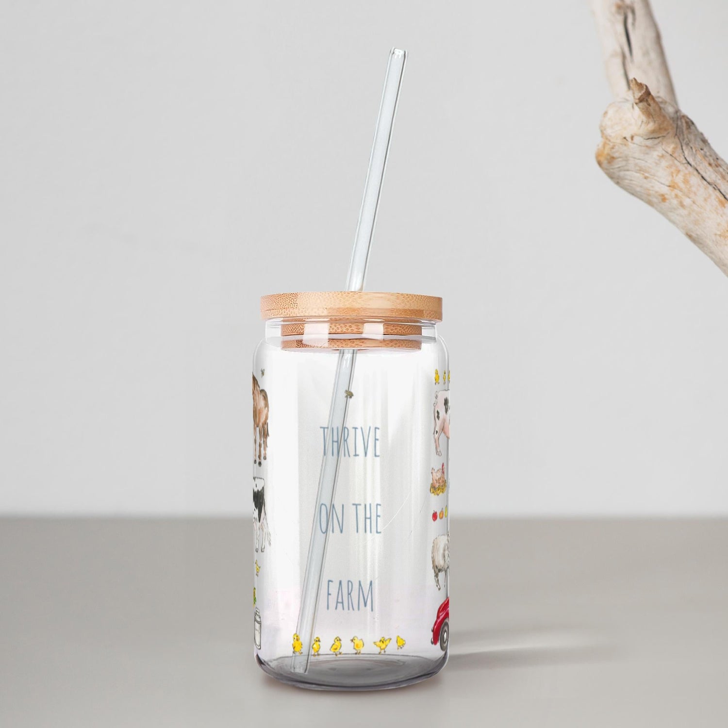 iced coffee glass farm customized - designs by pippa