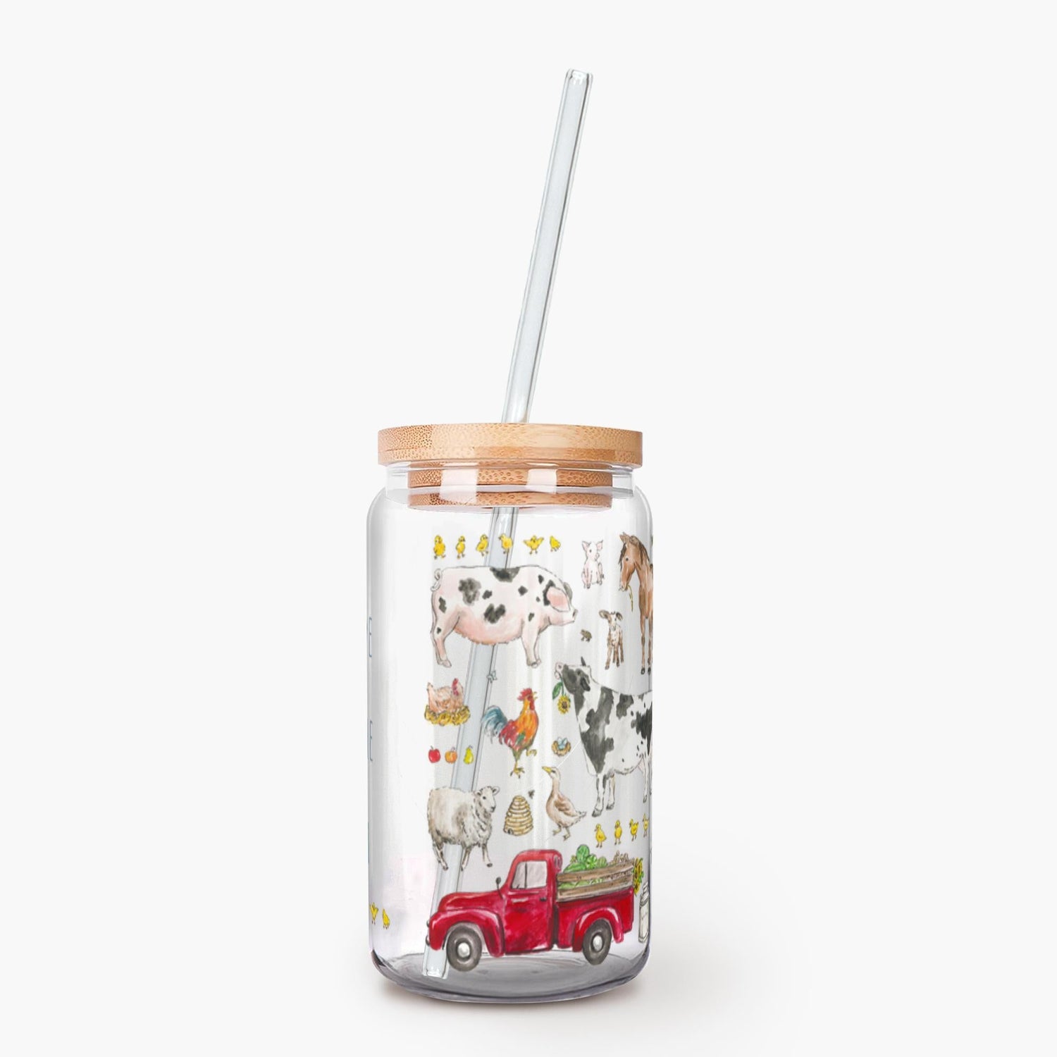 iced coffee glass farm customized - designs by pippa