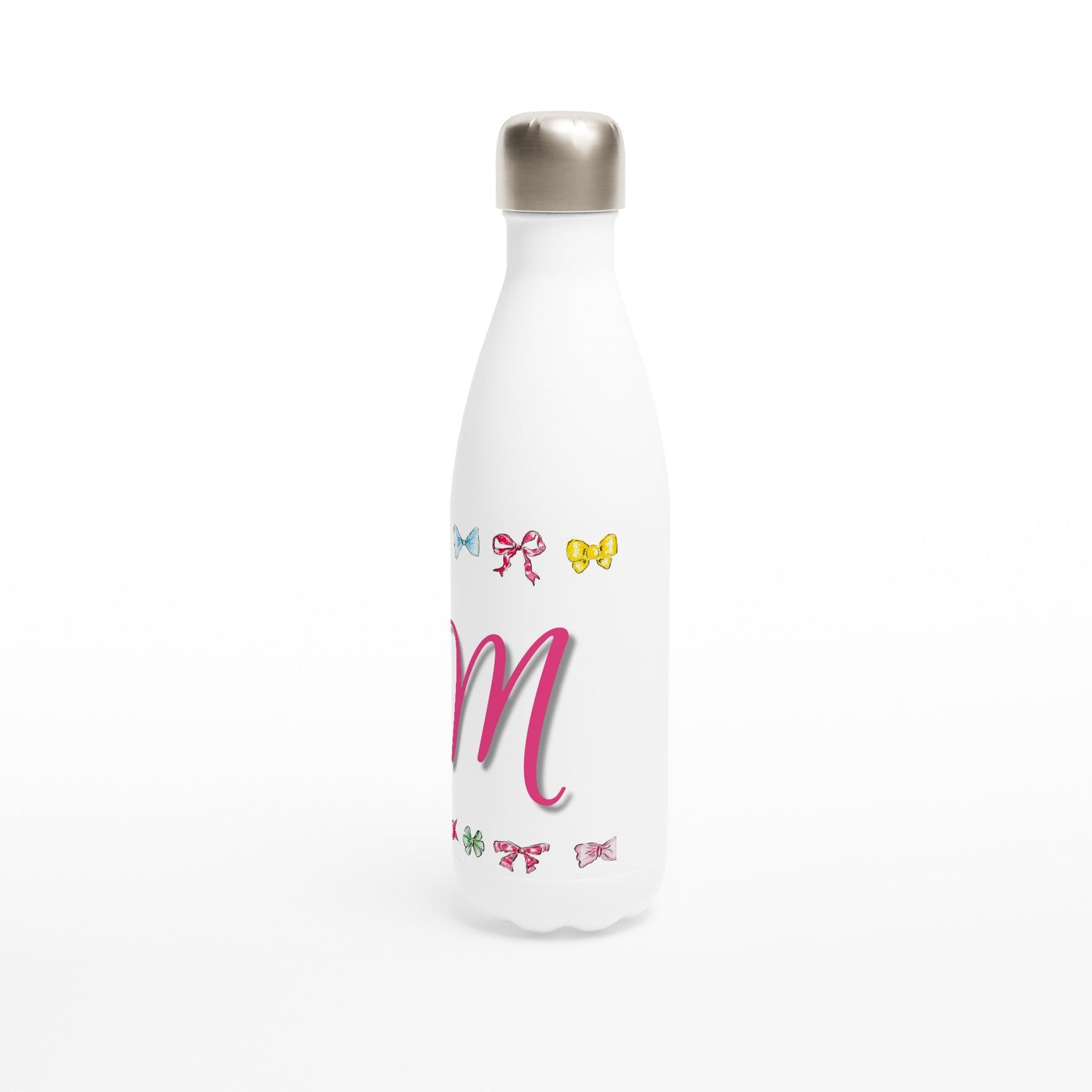 personalized bow girl stainless steel water bottle - designs by pippa