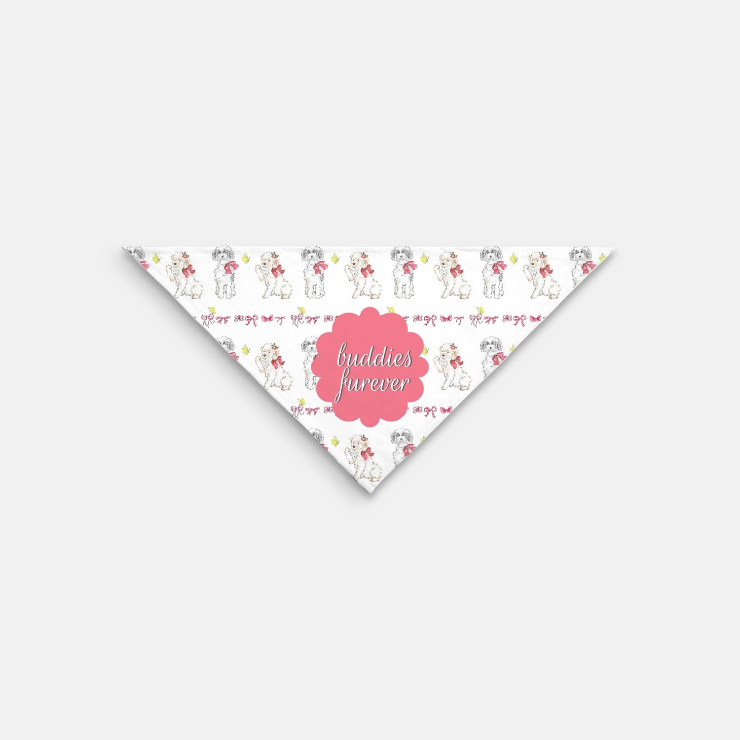 pink bow puppy custom small breed pet bandana - designs by pippa