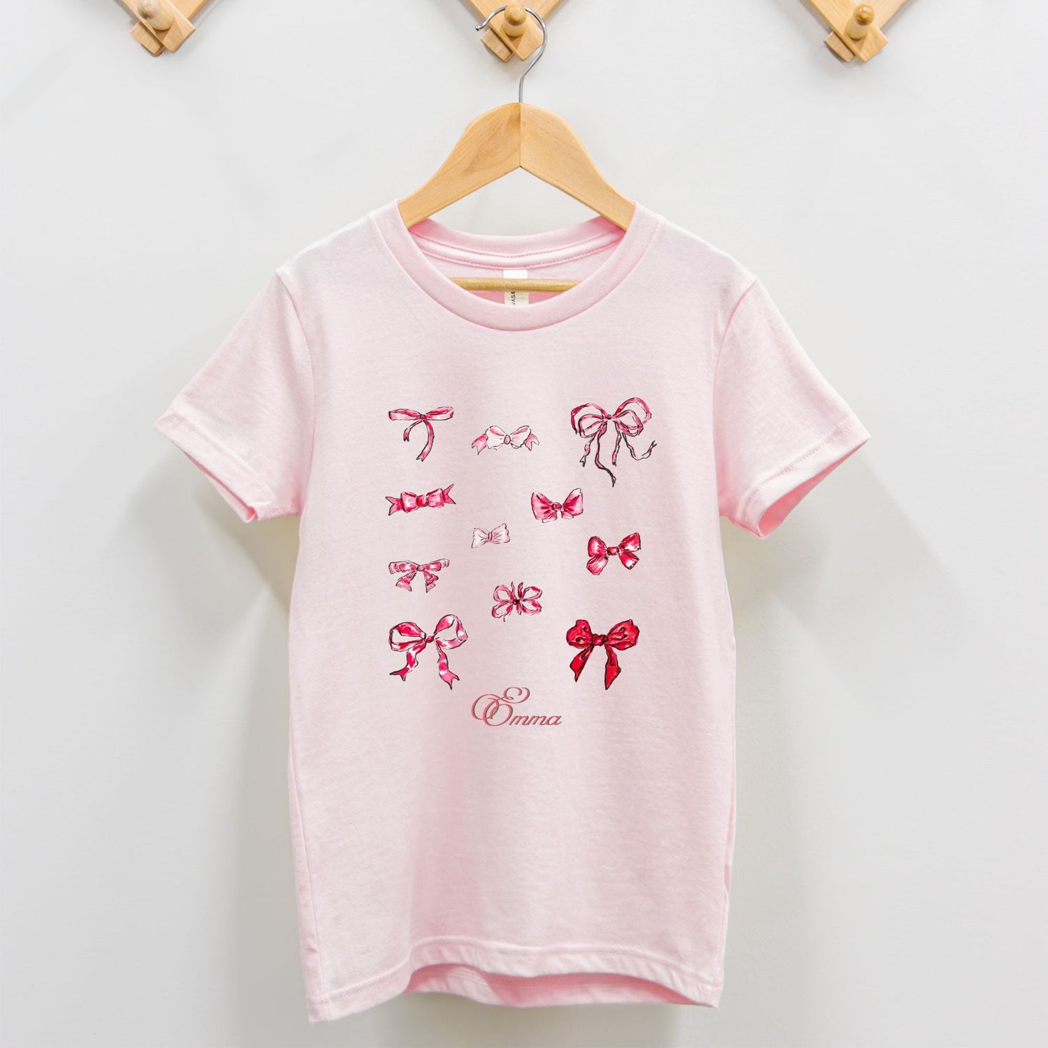 pink bows & bows personalized tee toddler 2T - 5T - designs by pippa