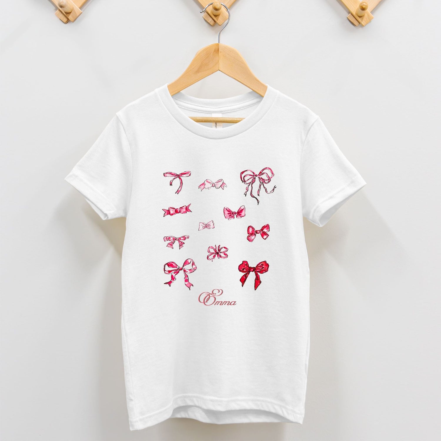 pink bows & bows personalized tee toddler 2T - 5T - designs by pippa