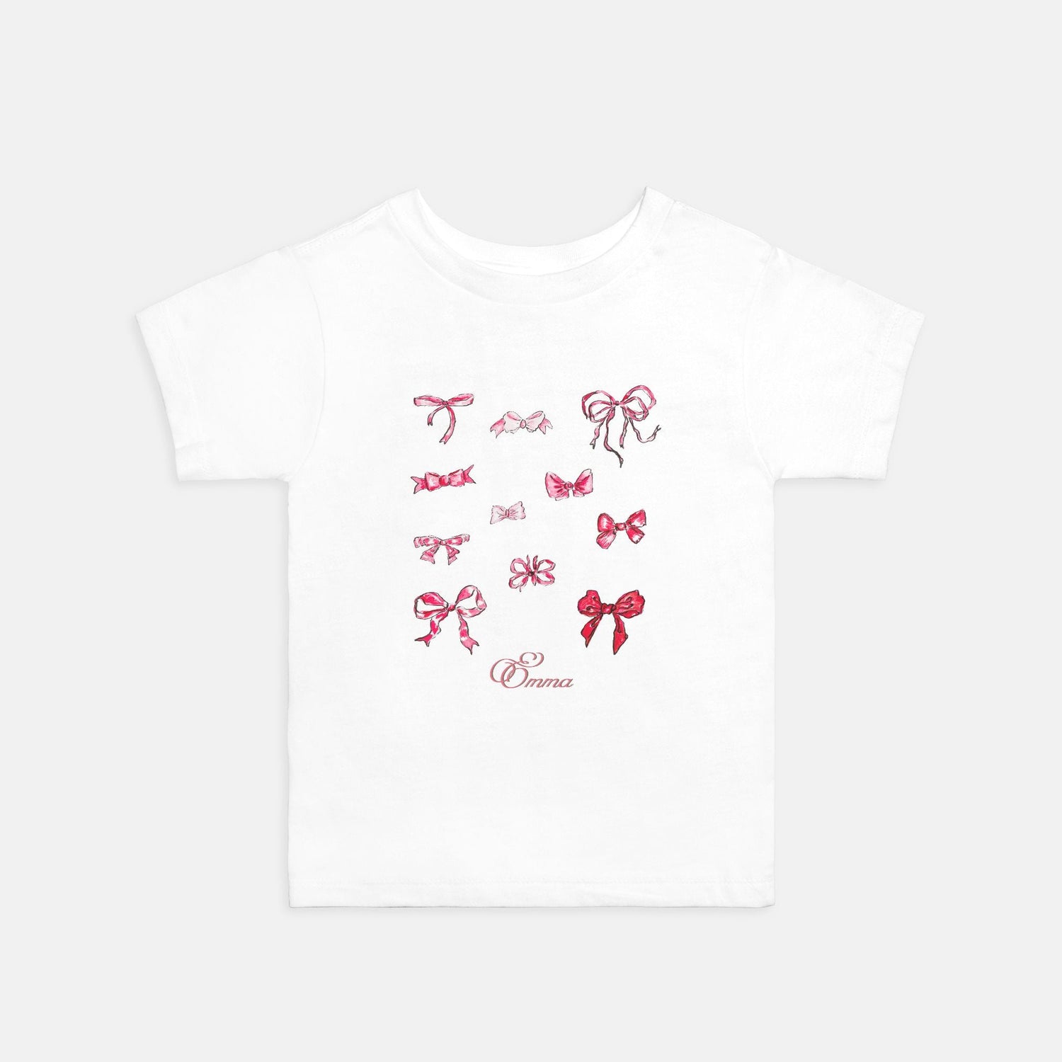 pink bows & bows personalized tee toddler 2T - 5T - designs by pippa