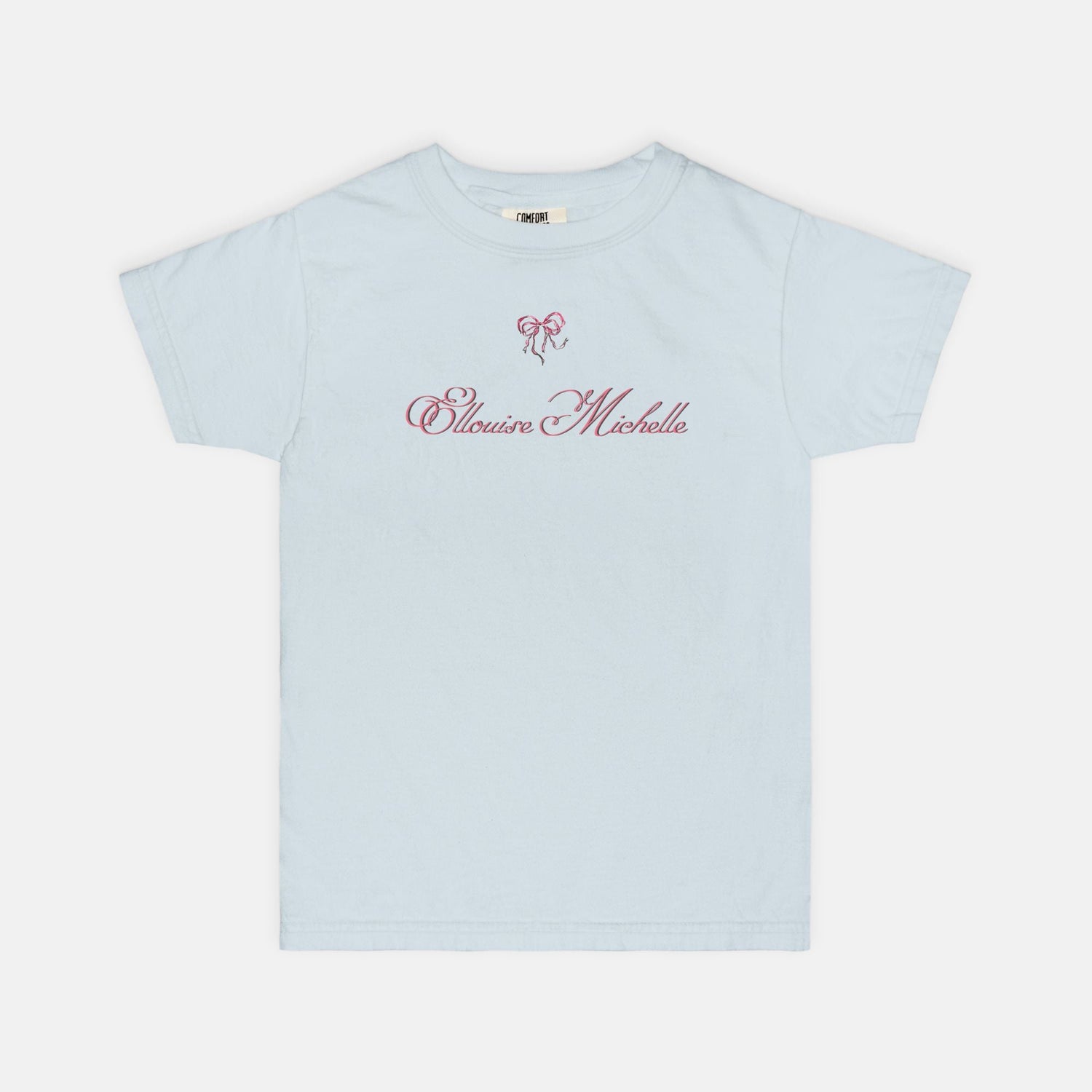 pink girly bow custom tee Youth S - XL heavyweight - designs by pippa