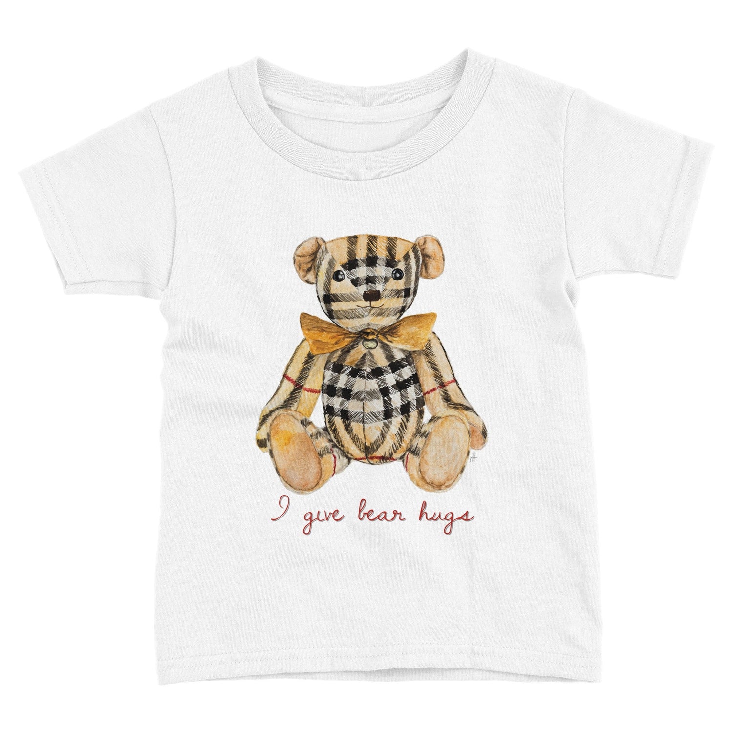 plaid bear personalized toddler fine jersey tee - designs by pippa