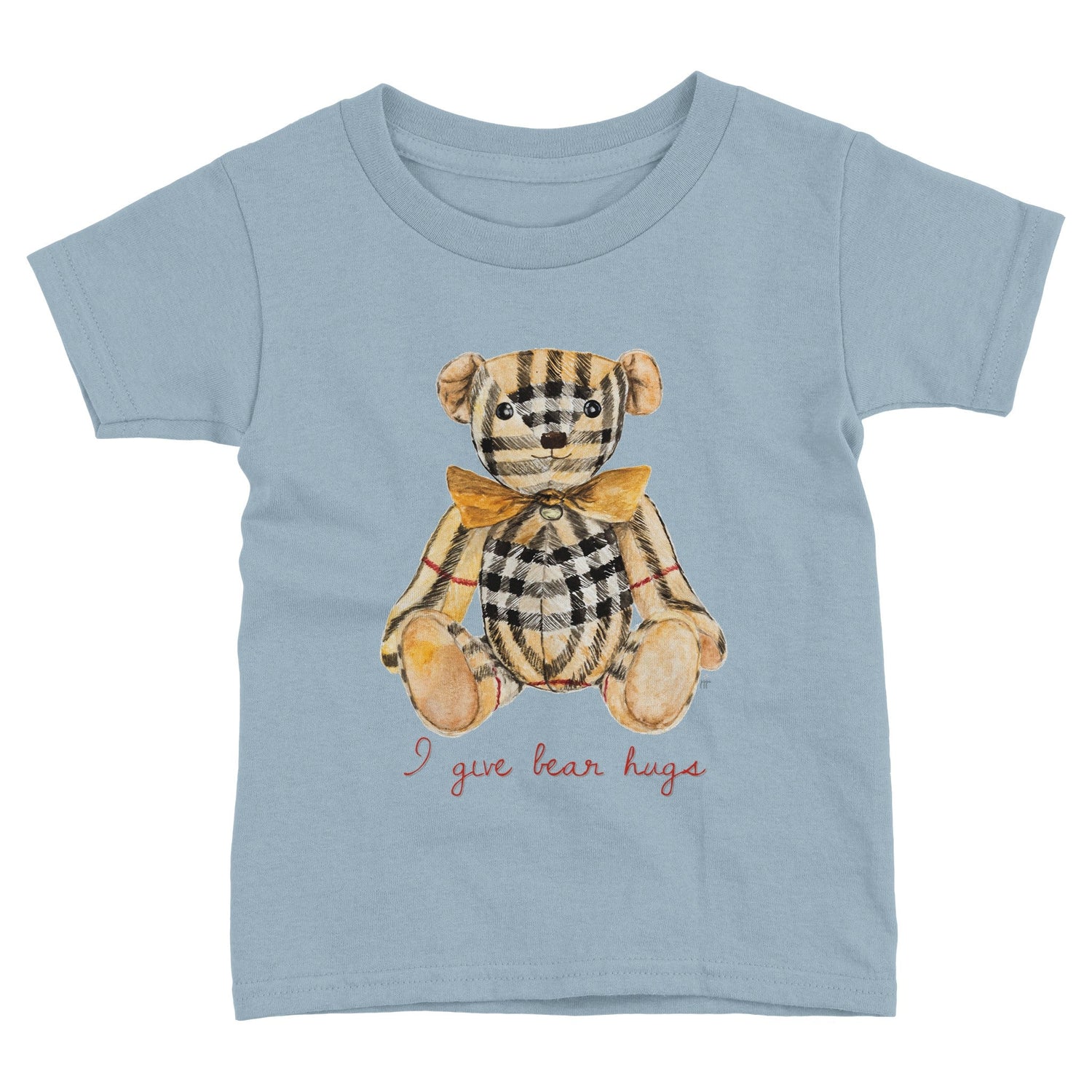 plaid bear personalized toddler fine jersey tee - designs by pippa