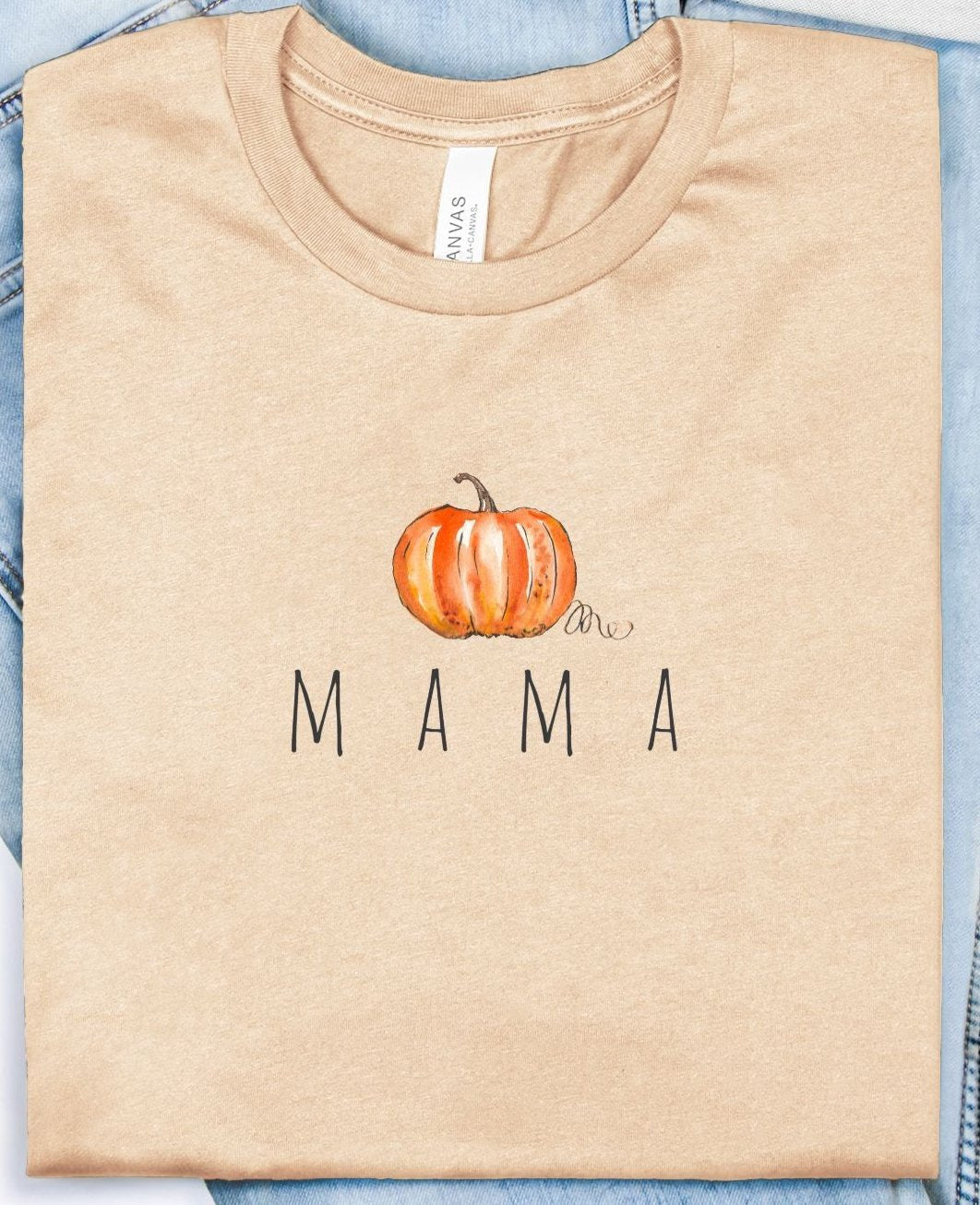 pumpkin mama customizable soft cotton tee - designs by pippa