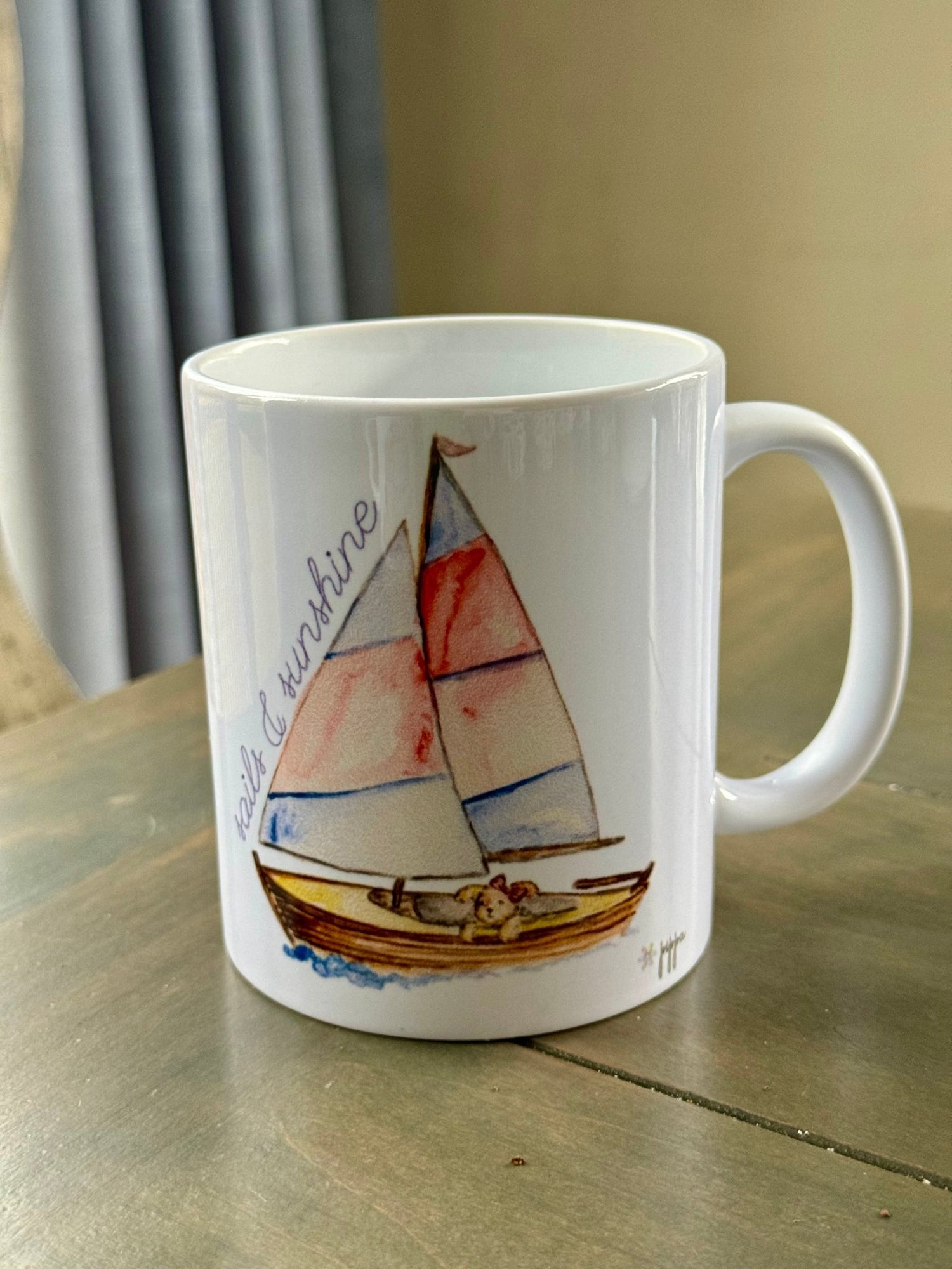 sailboat girl personalized white ceramic mug - designs by pippa