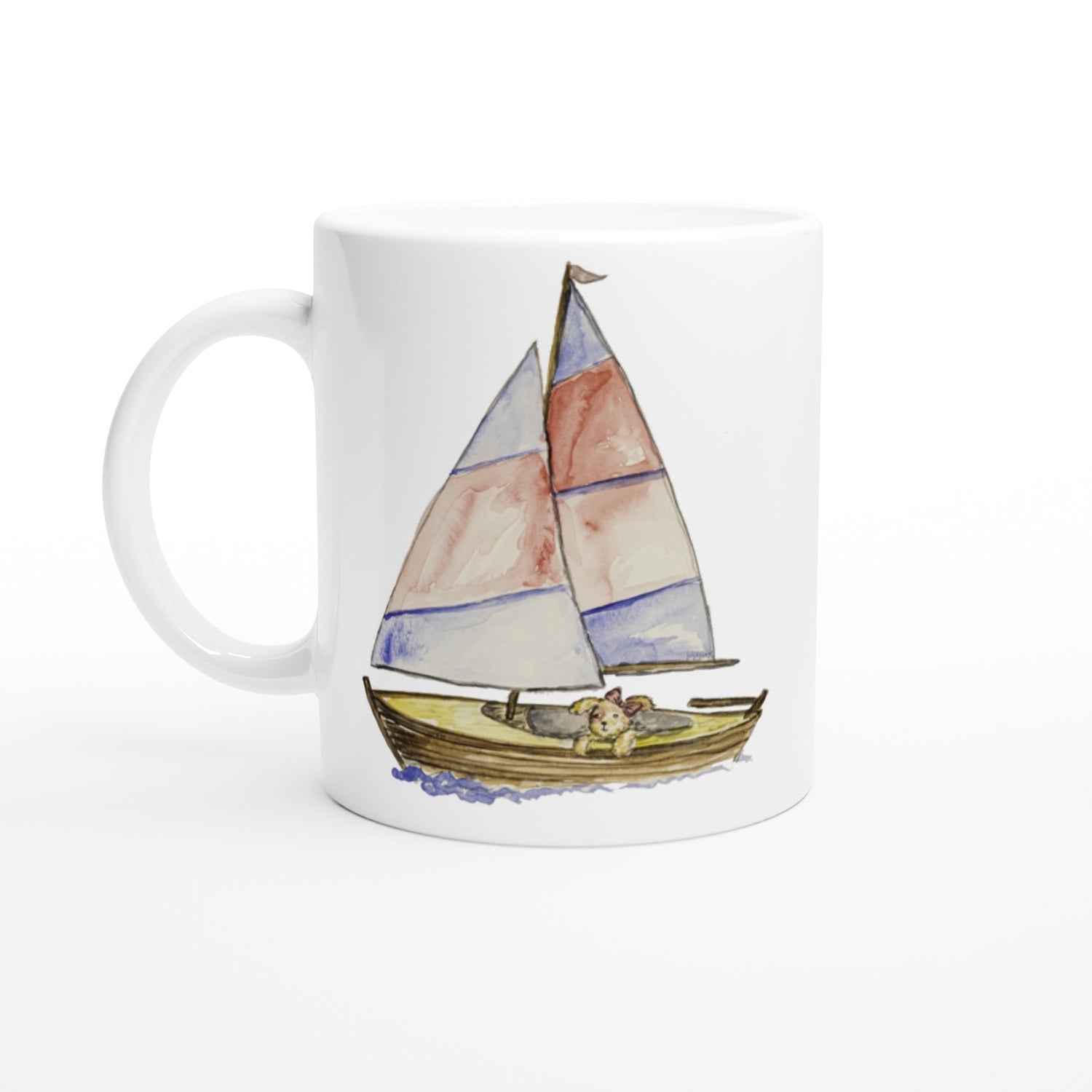 sailboat girl personalized white ceramic mug - designs by pippa