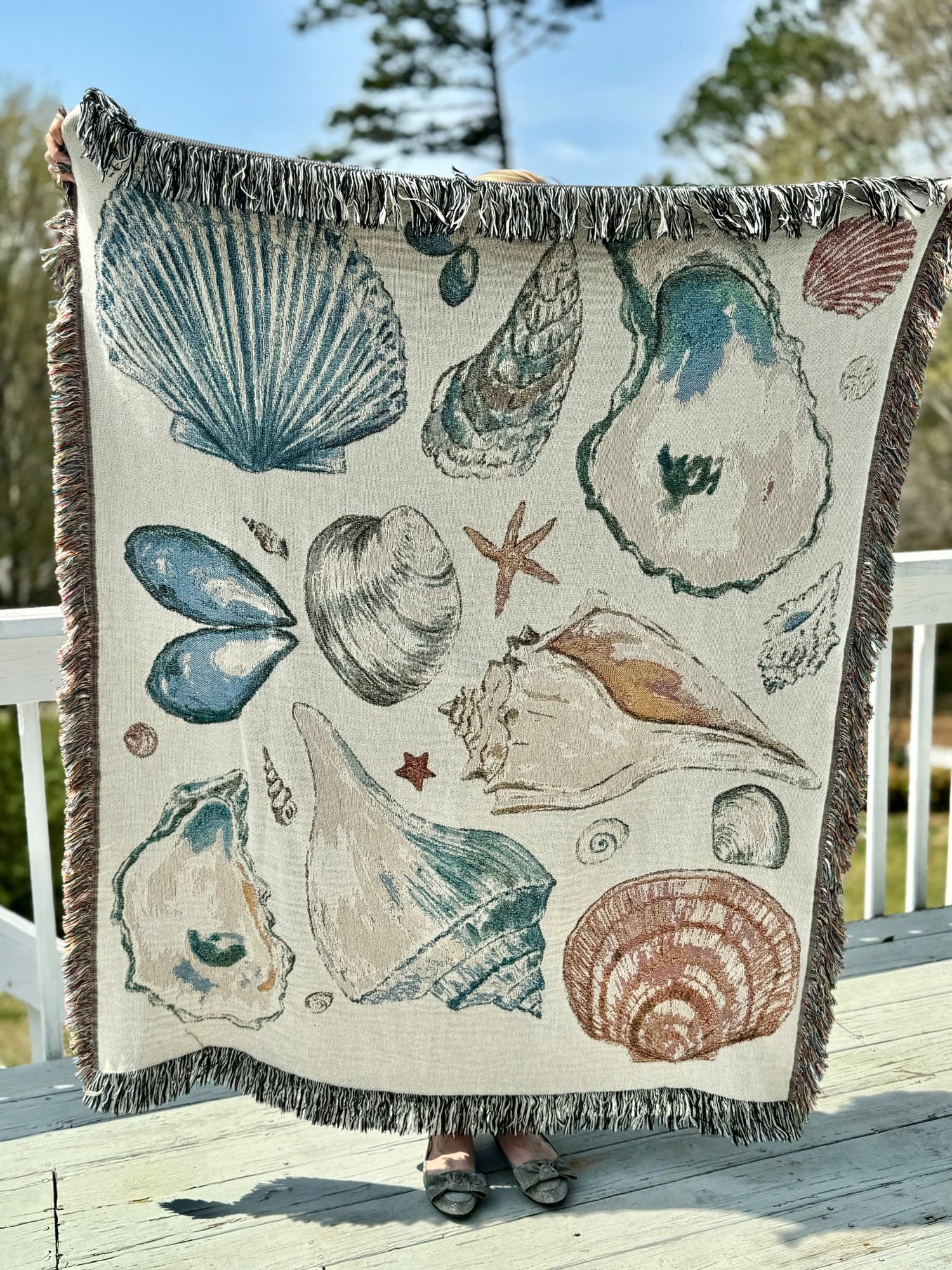 shells and shells woven blanket - designs by pippa