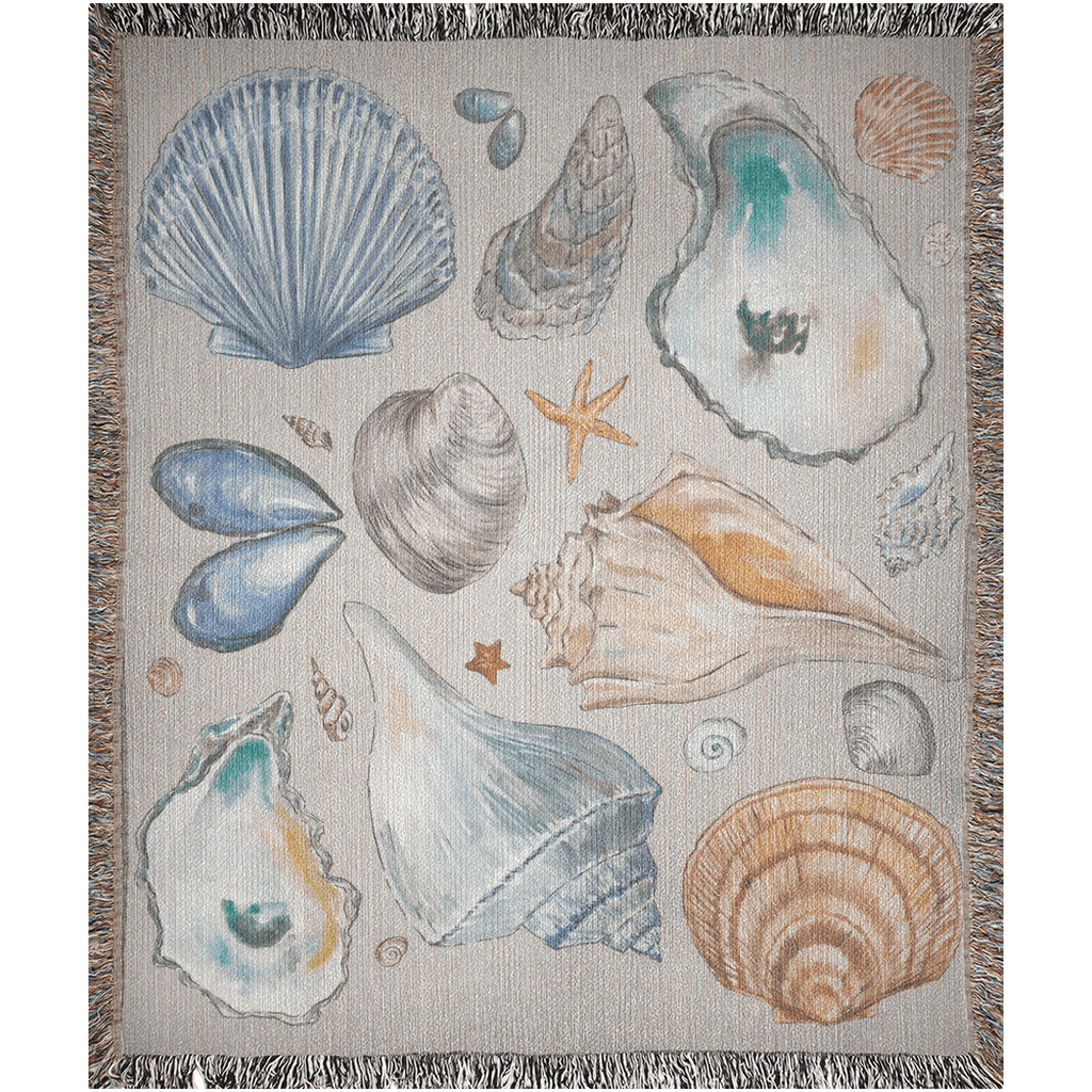 shells and shells woven blanket - designs by pippa