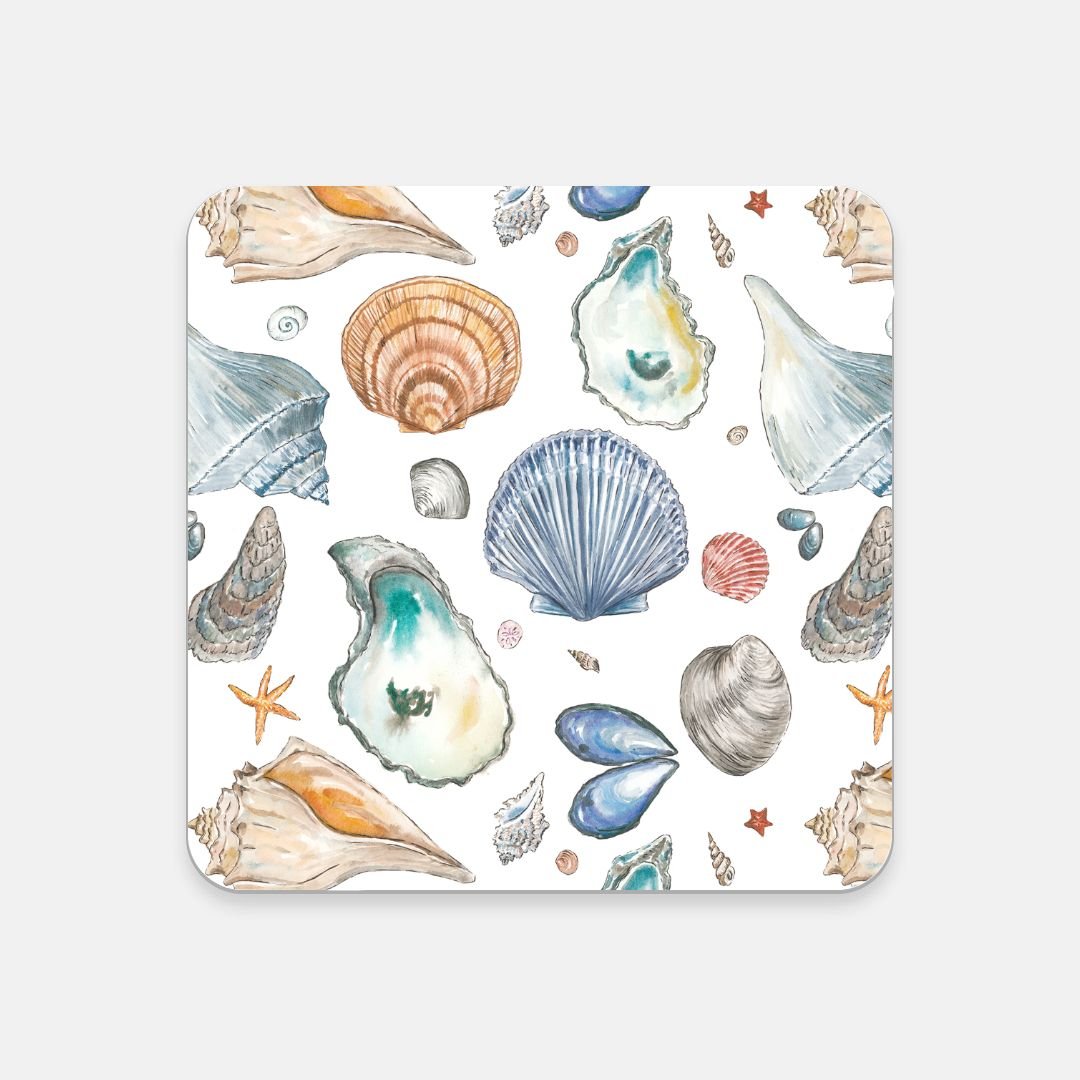 shells cork - back coaster - designs by pippa