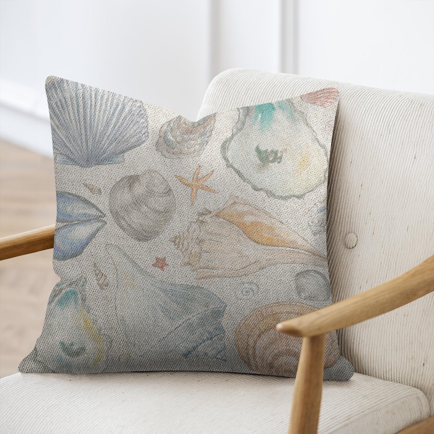 shells woven pillow - designs by pippa