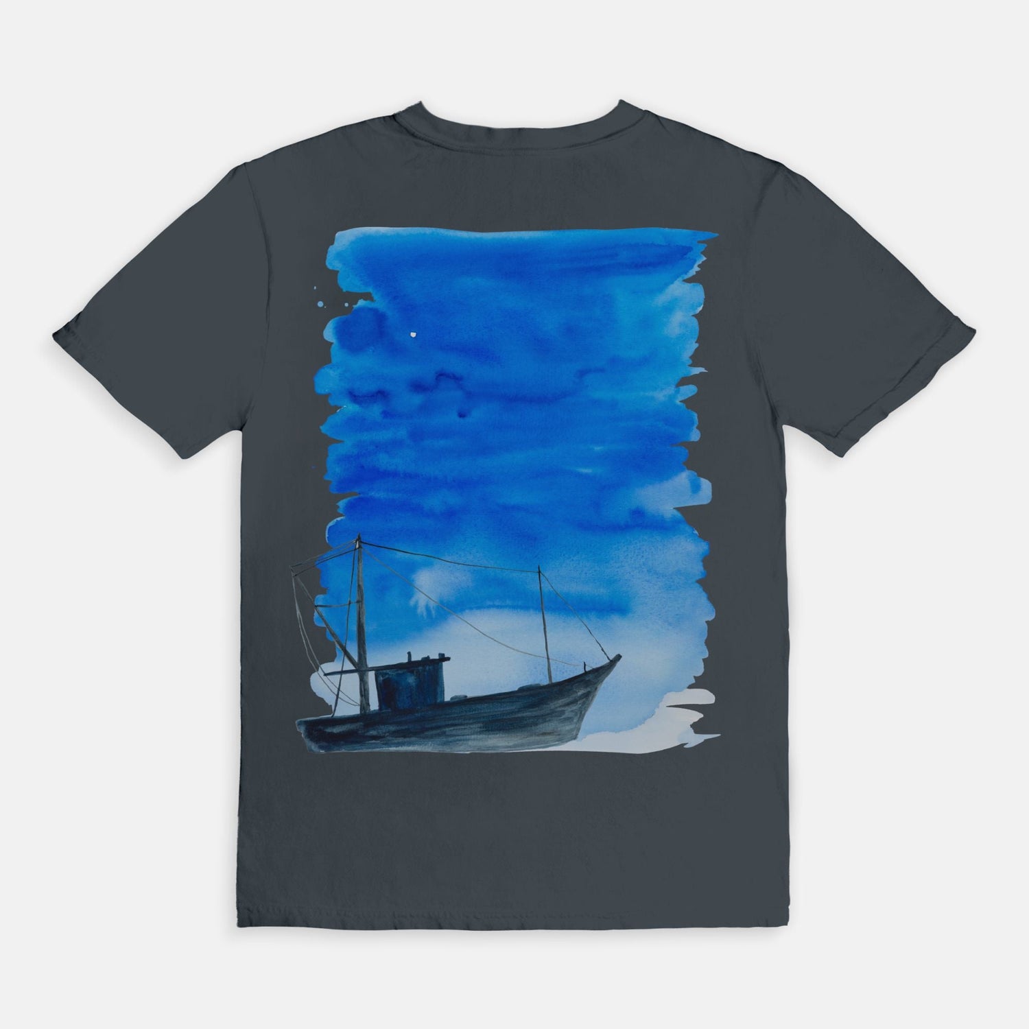 shrimp boat at dusk custom tee Mens S - 4XL - designs by pippa