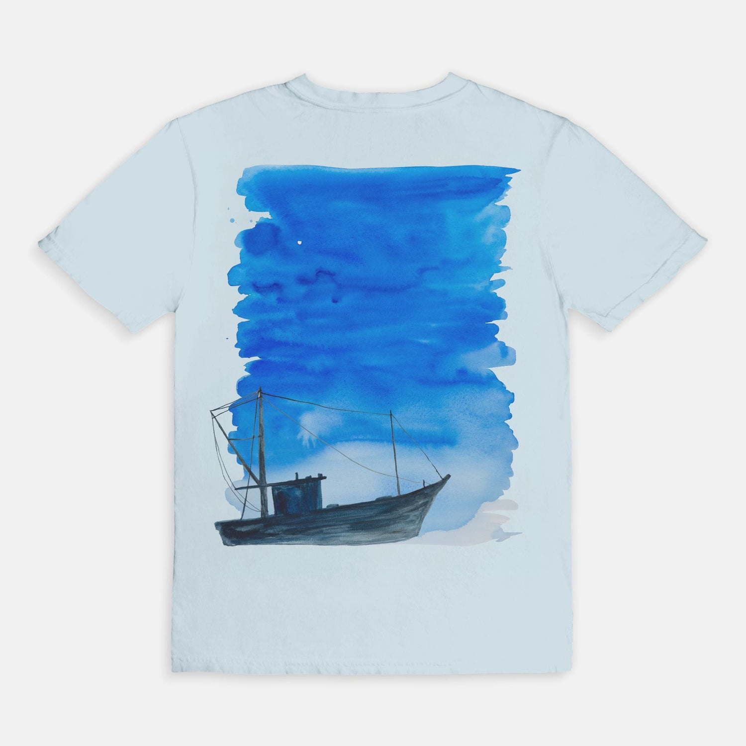 shrimp boat at dusk custom tee Mens S - 4XL - designs by pippa