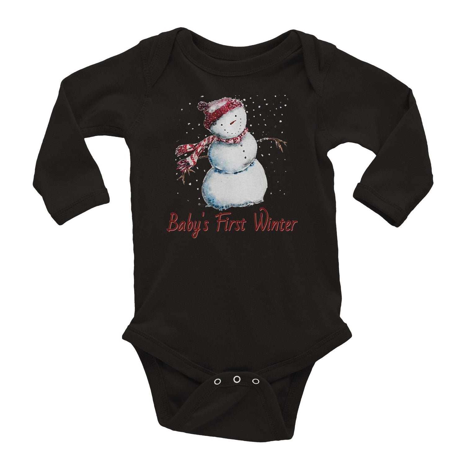 snowman personalized classic baby long sleeve bodysuit - designs by pippa