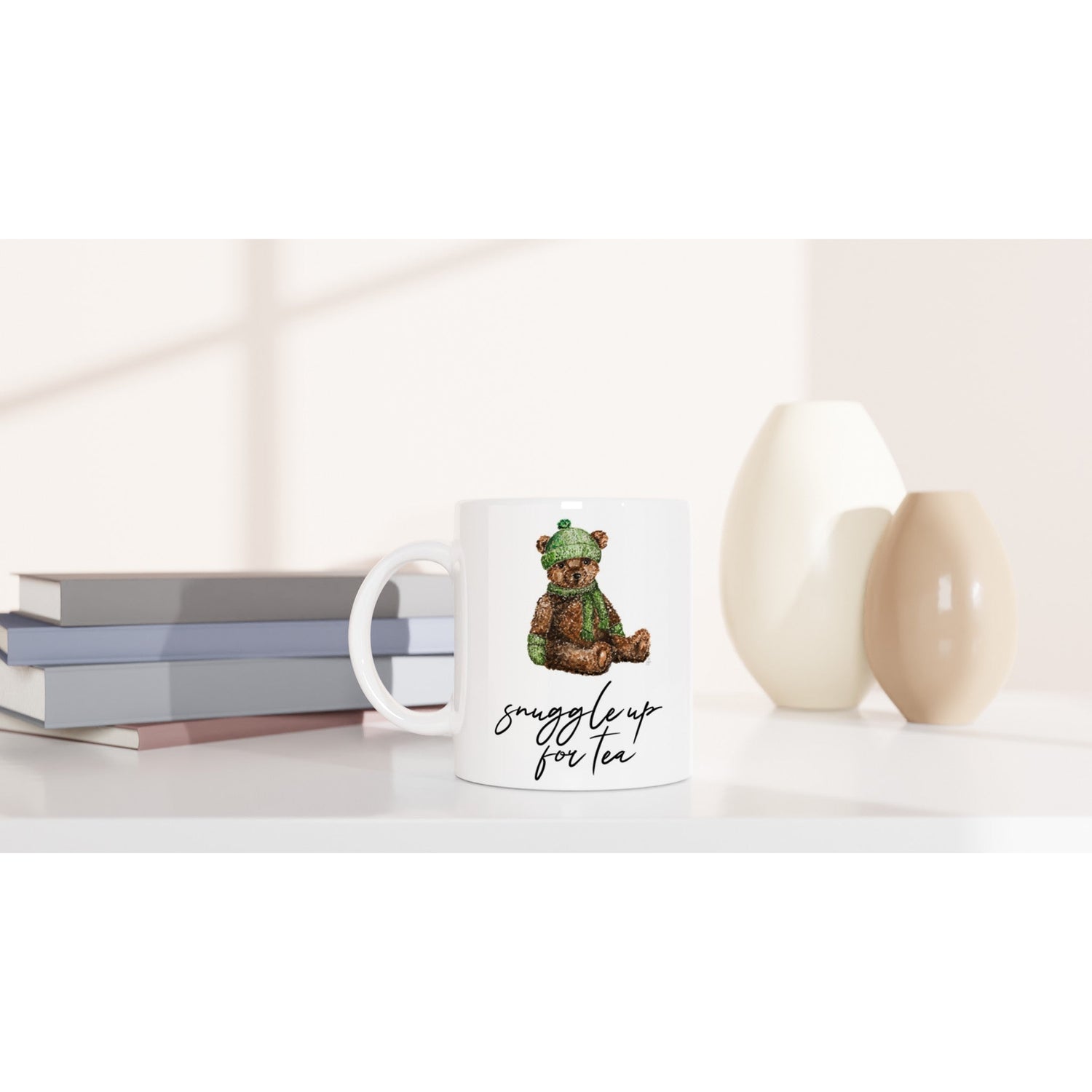 snuggle up bear winter personalized ceramic mug - designs by pippa